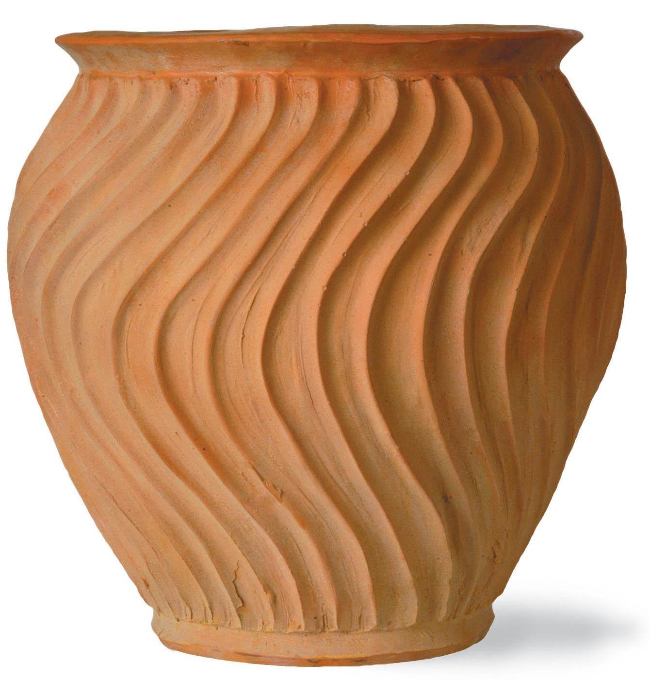 Shimmer Fiberglass Round Terracotta Planter Pot In/Out