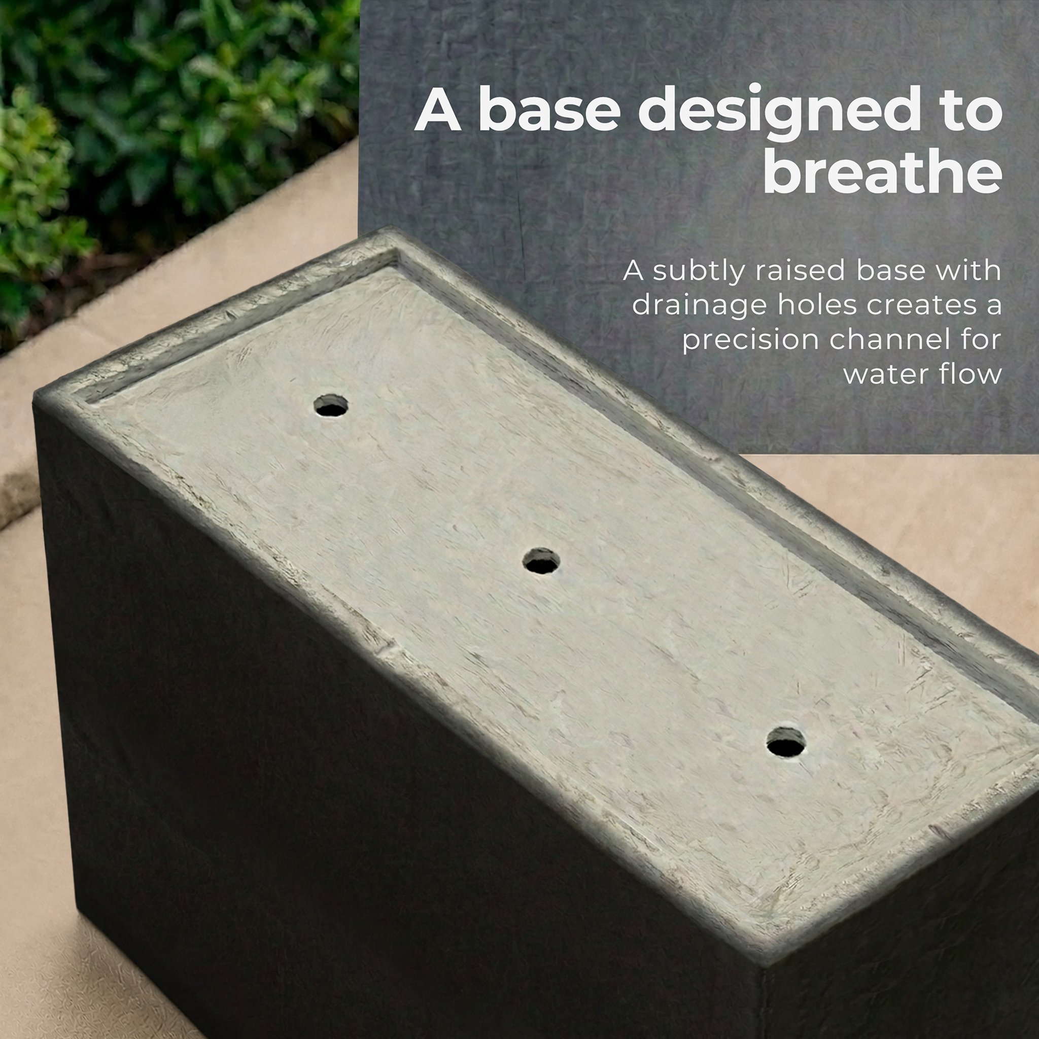 IDEALIST Lite Contemporary Light Concrete Trough Planter