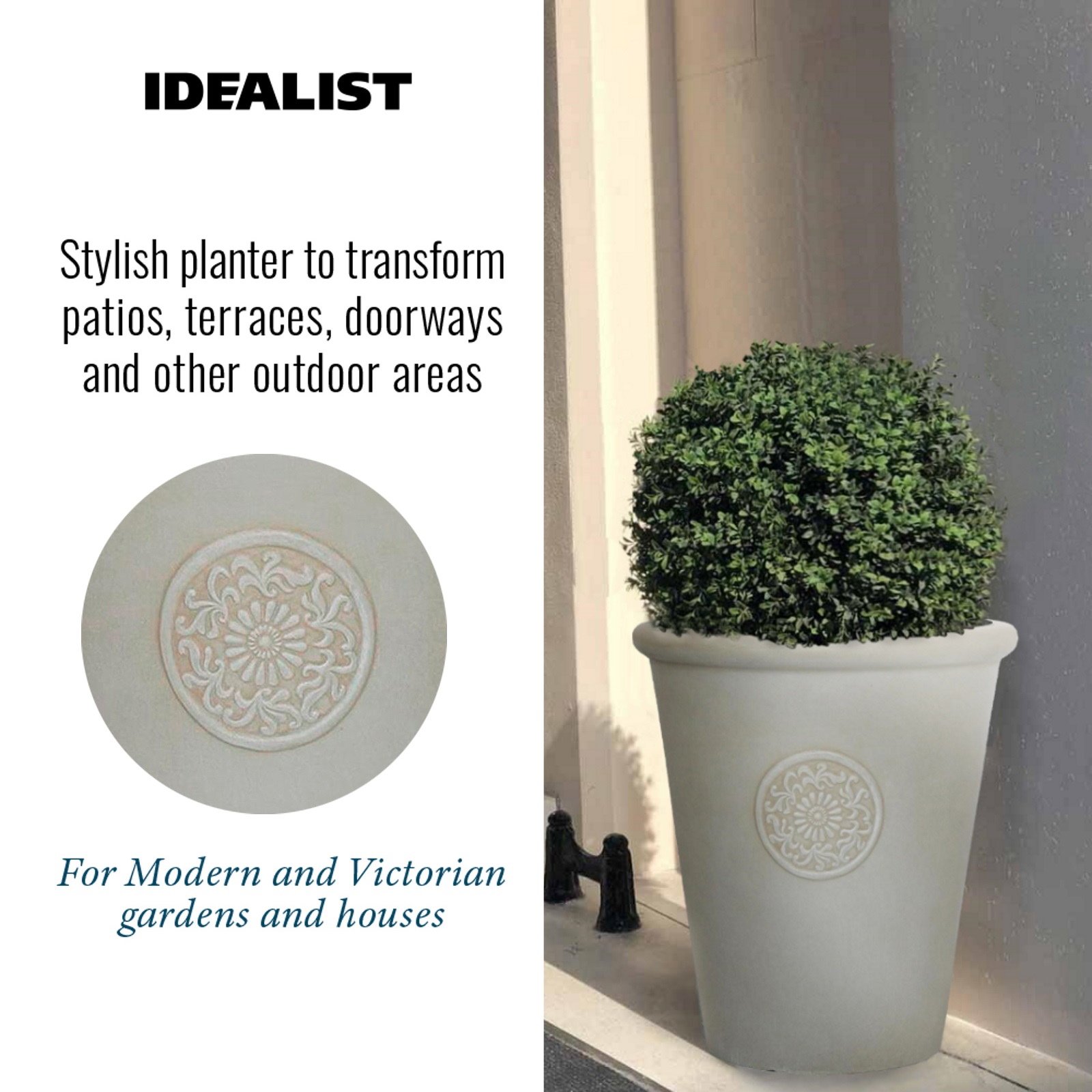 IDEALIST Lite Rustic Style Rolled Rim Vase Outdoor Planter