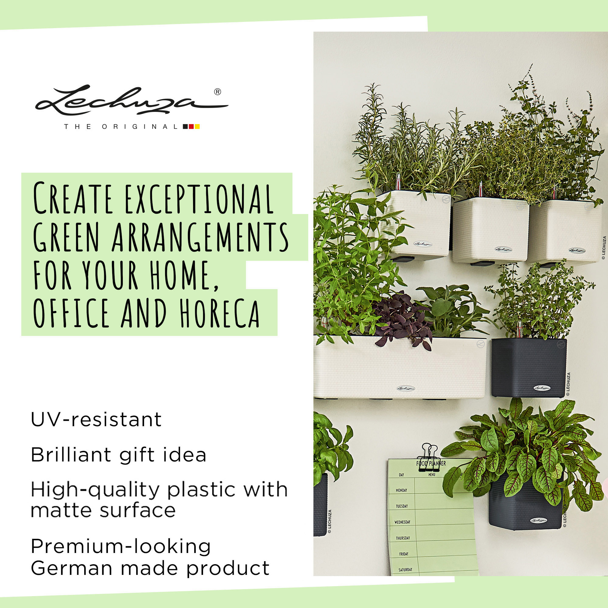 LECHUZA Green Wall Home Kit Color Indoor Self-watering Planter