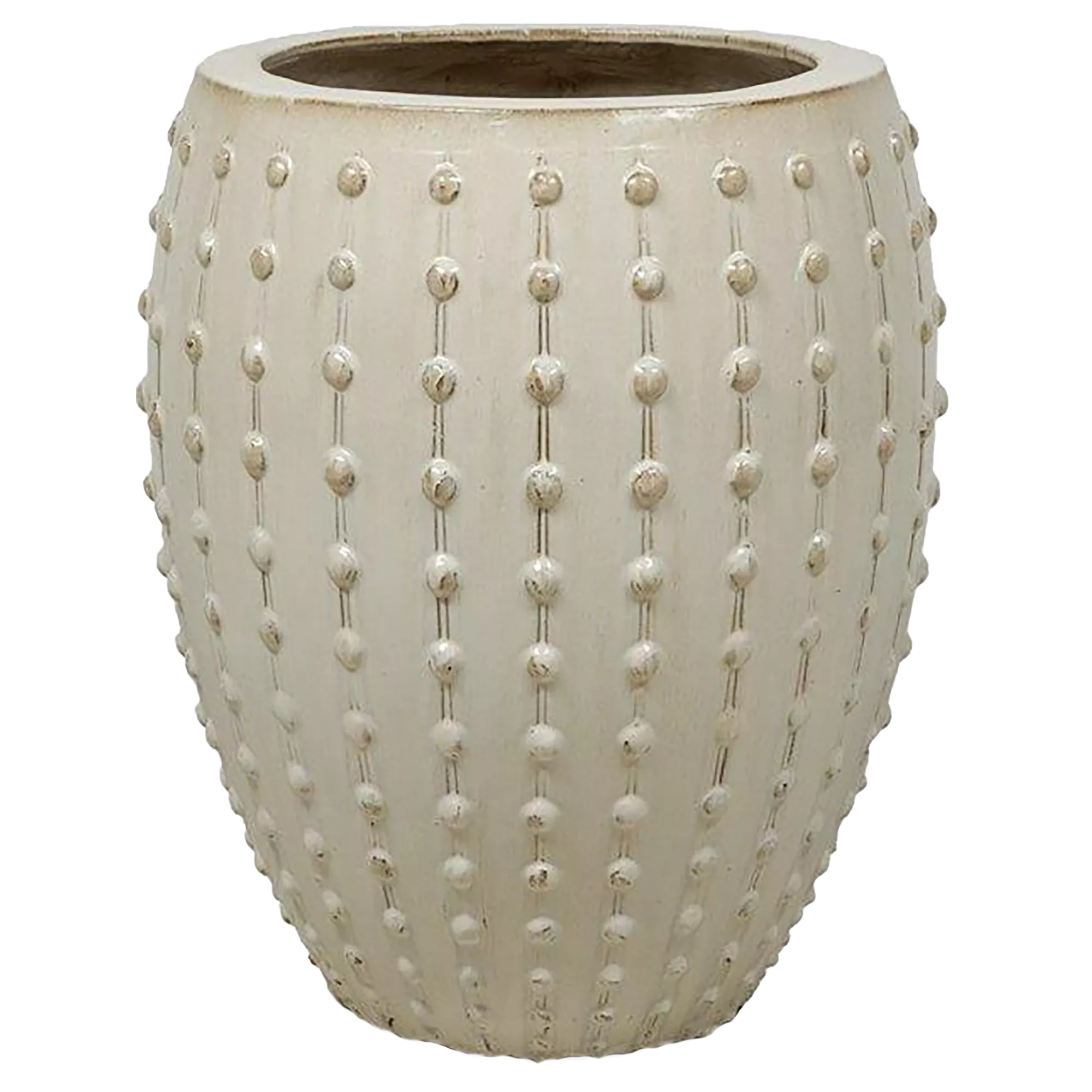 Ceramic Round Tall Bump Glossy Planter Pot In/Out