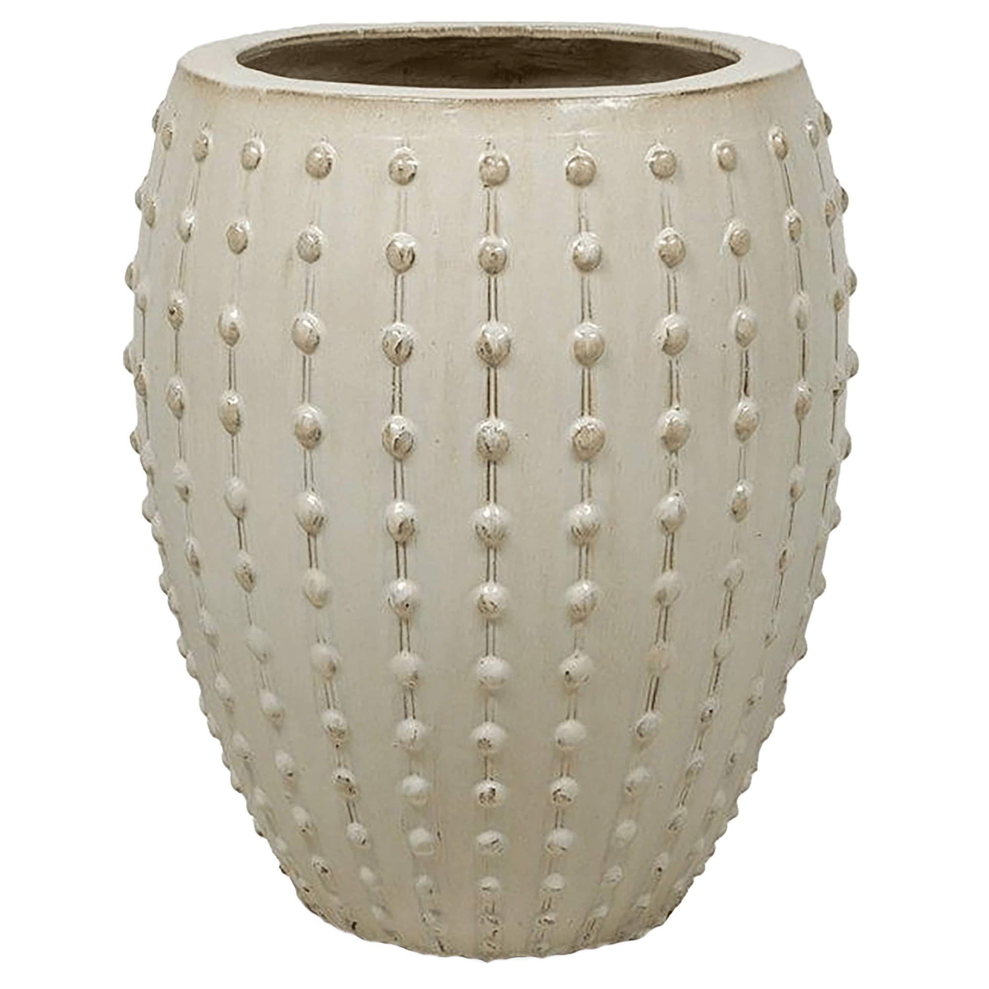 Ceramic Round Tall Bump Glossy Planter Pot In/Out