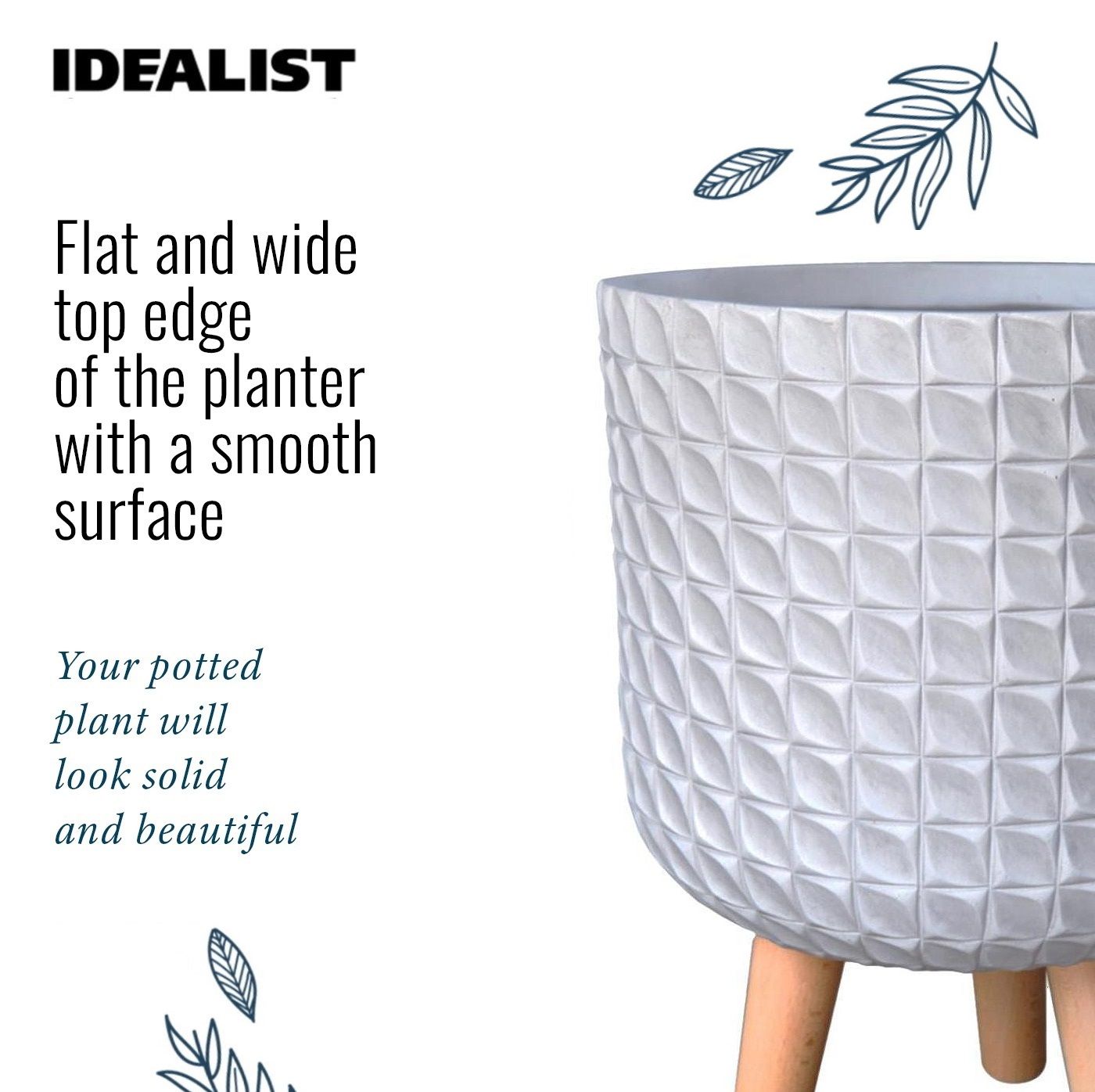 IDEALIST Lite Faceted Effect Planter on Legs