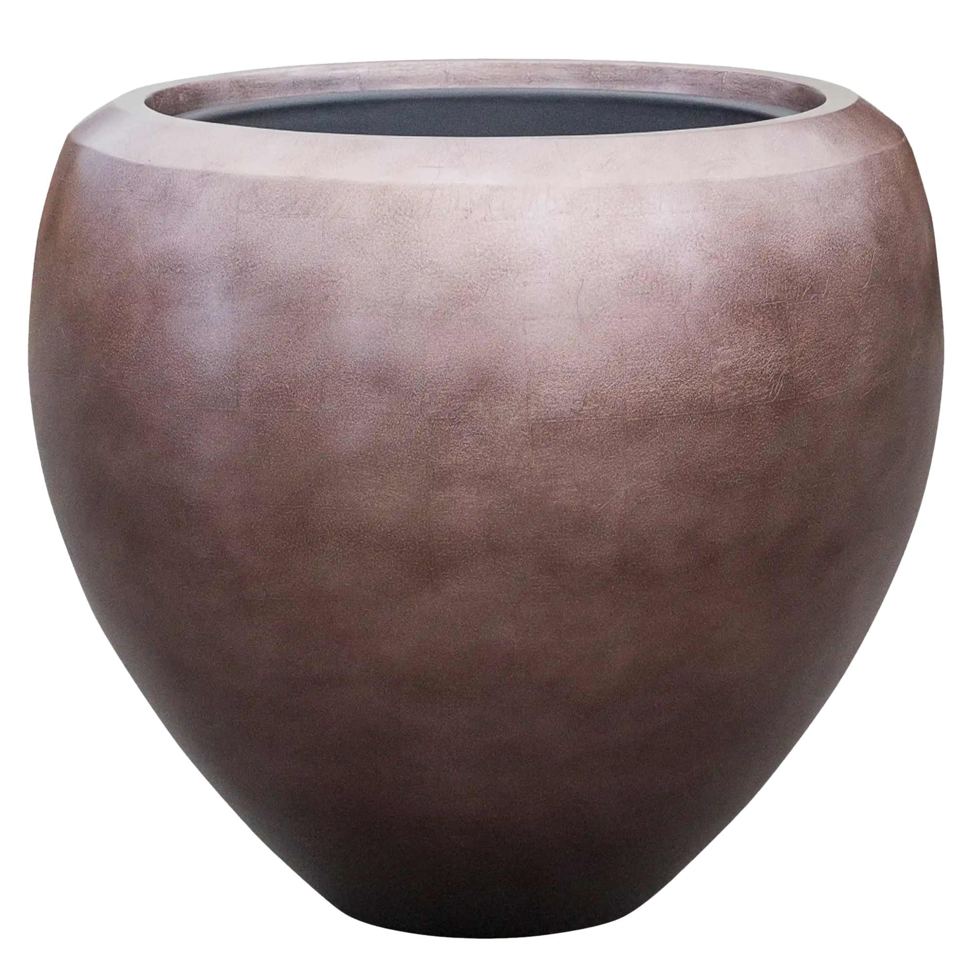 Silver Leaf Planter + Liner | Tapered Round Indoor Plant Pot
