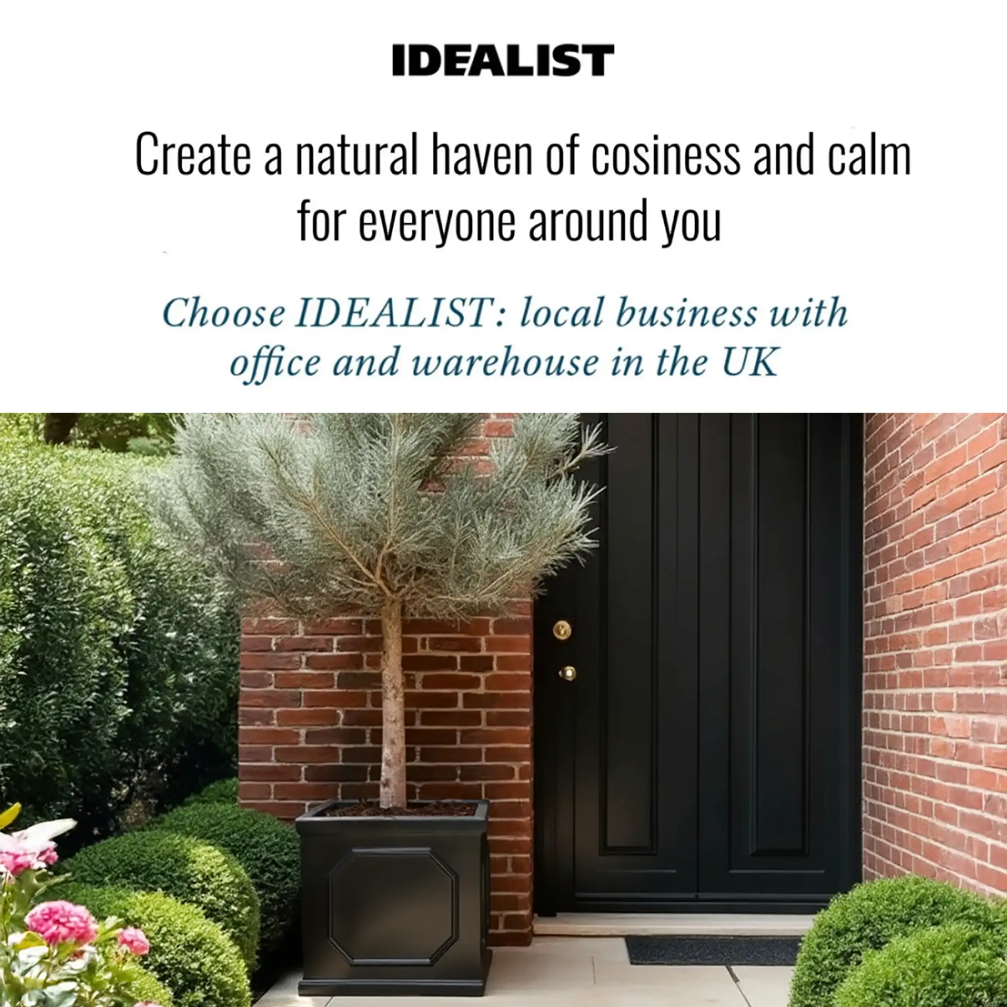 IDEALIST Lite Faux Lead Chelsea Box Square Light Concrete Planter