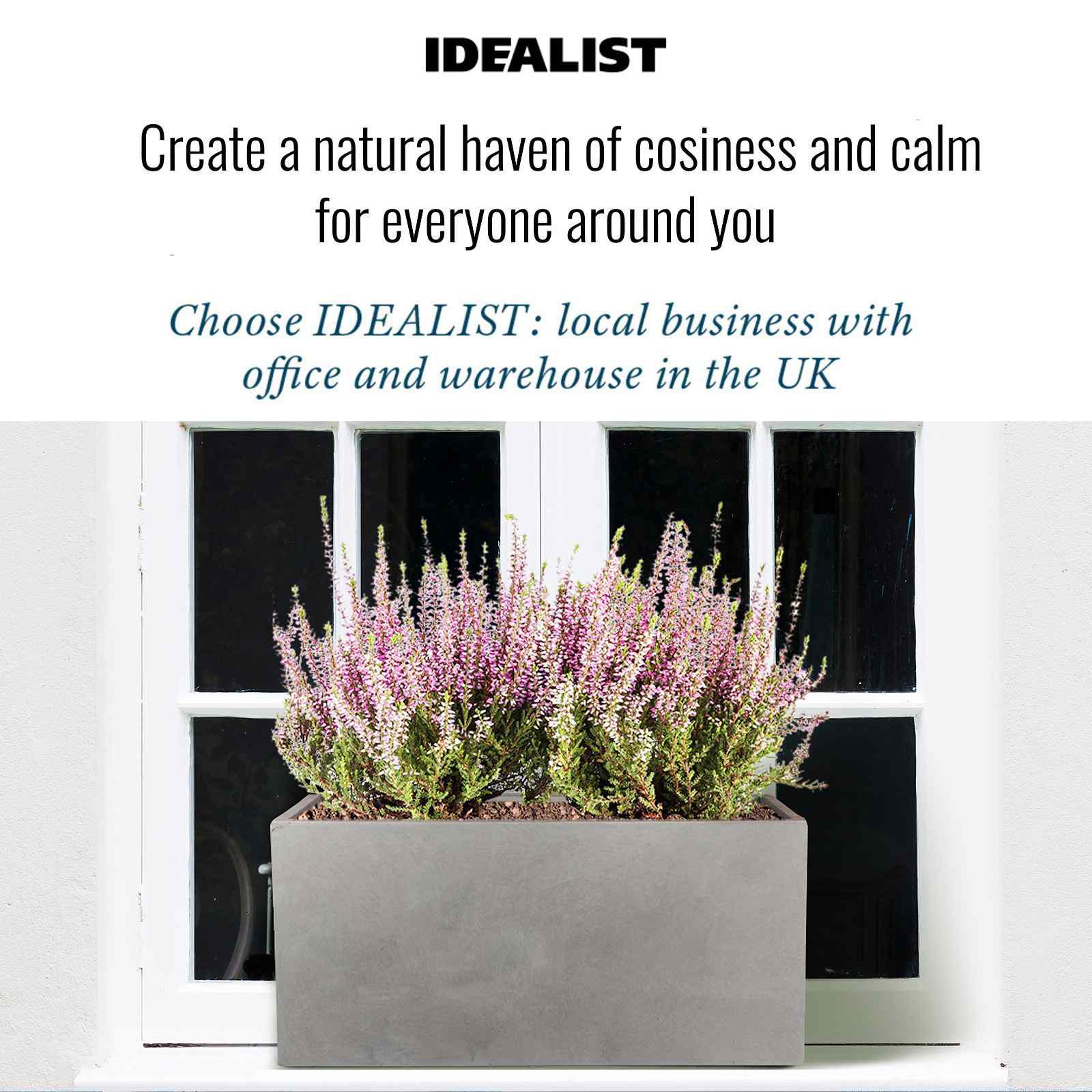 IDEALIST Lite Contemporary Light Concrete Trough Planter Set