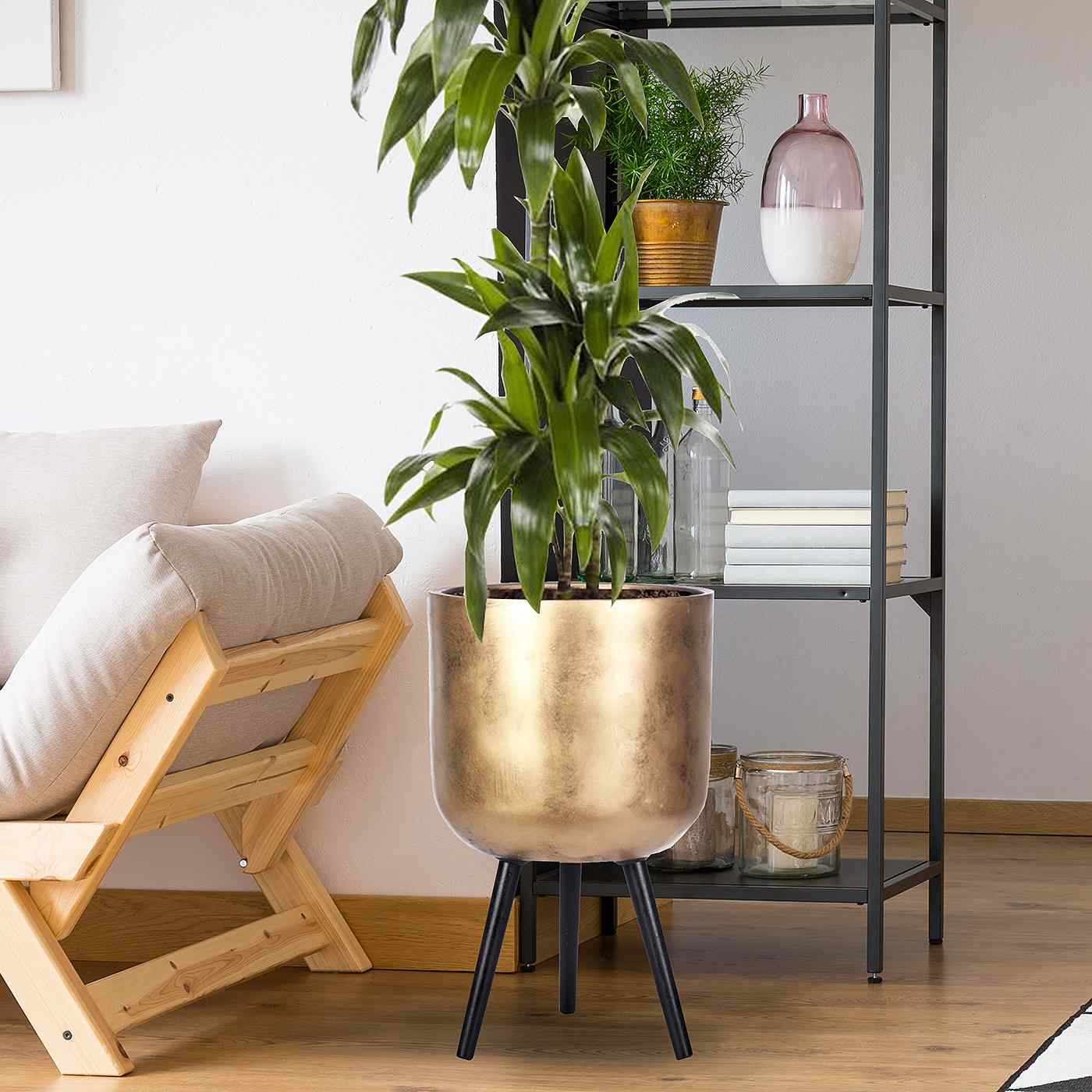 IDEALIST Lite Round Planter on Legs, Round Pot Plant Stand Indoor