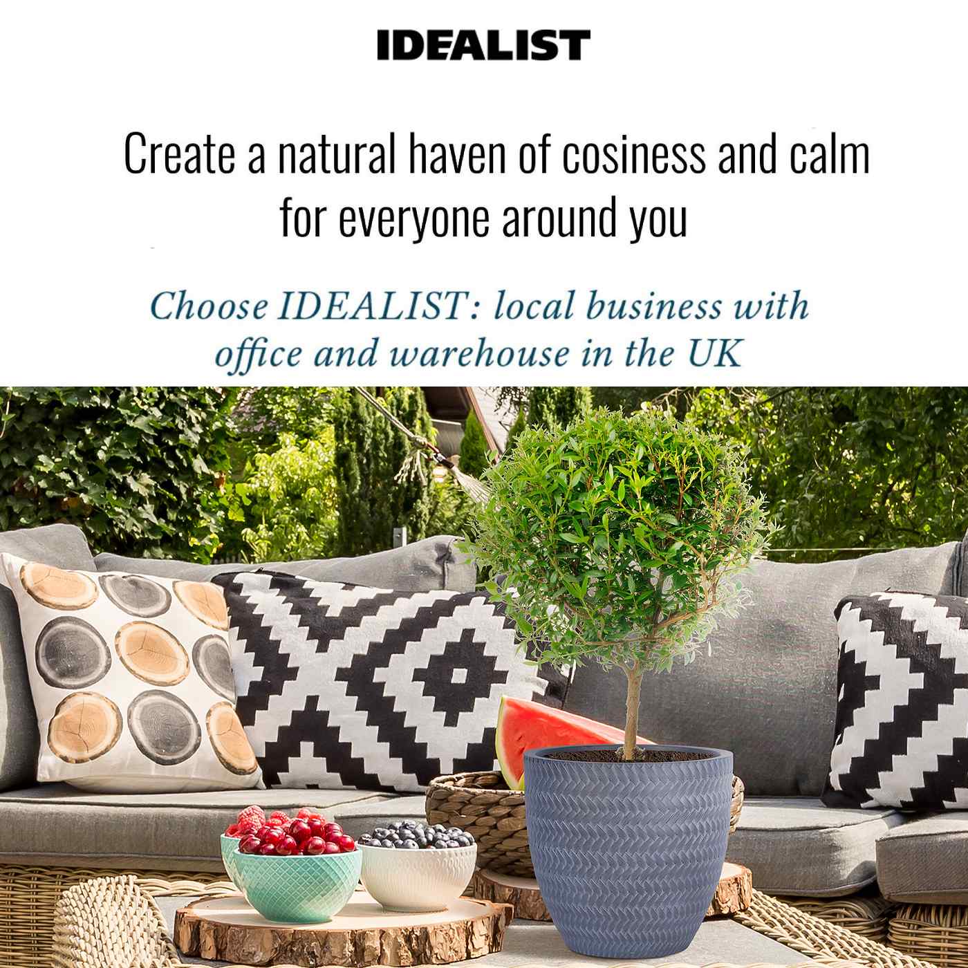IDEALIST Lite Plaited Style Round Planter Outdoor Plant Pot