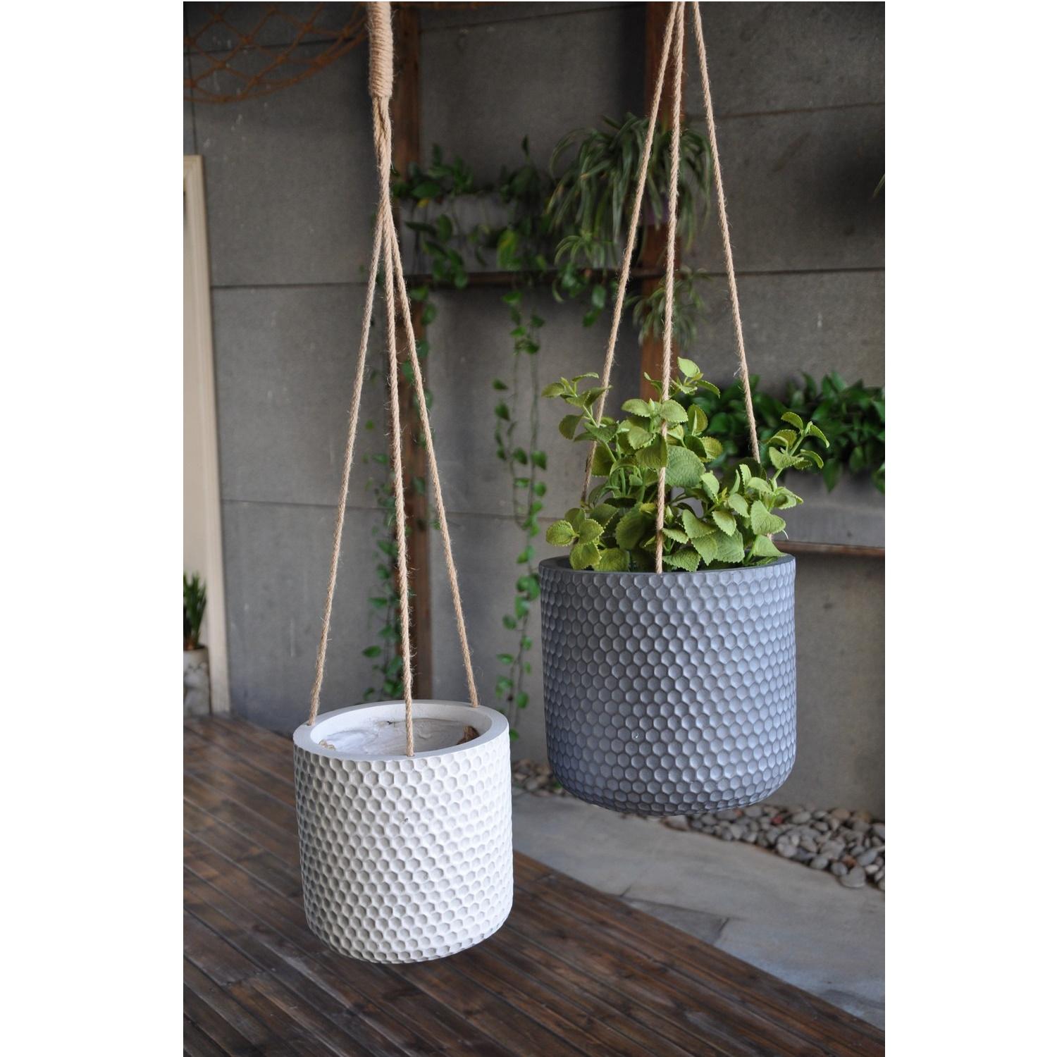 IDEALIST Lite Honeycomb Style Table and Hanging Cylinder Round Plant Pot Dual Use Indoor Planter