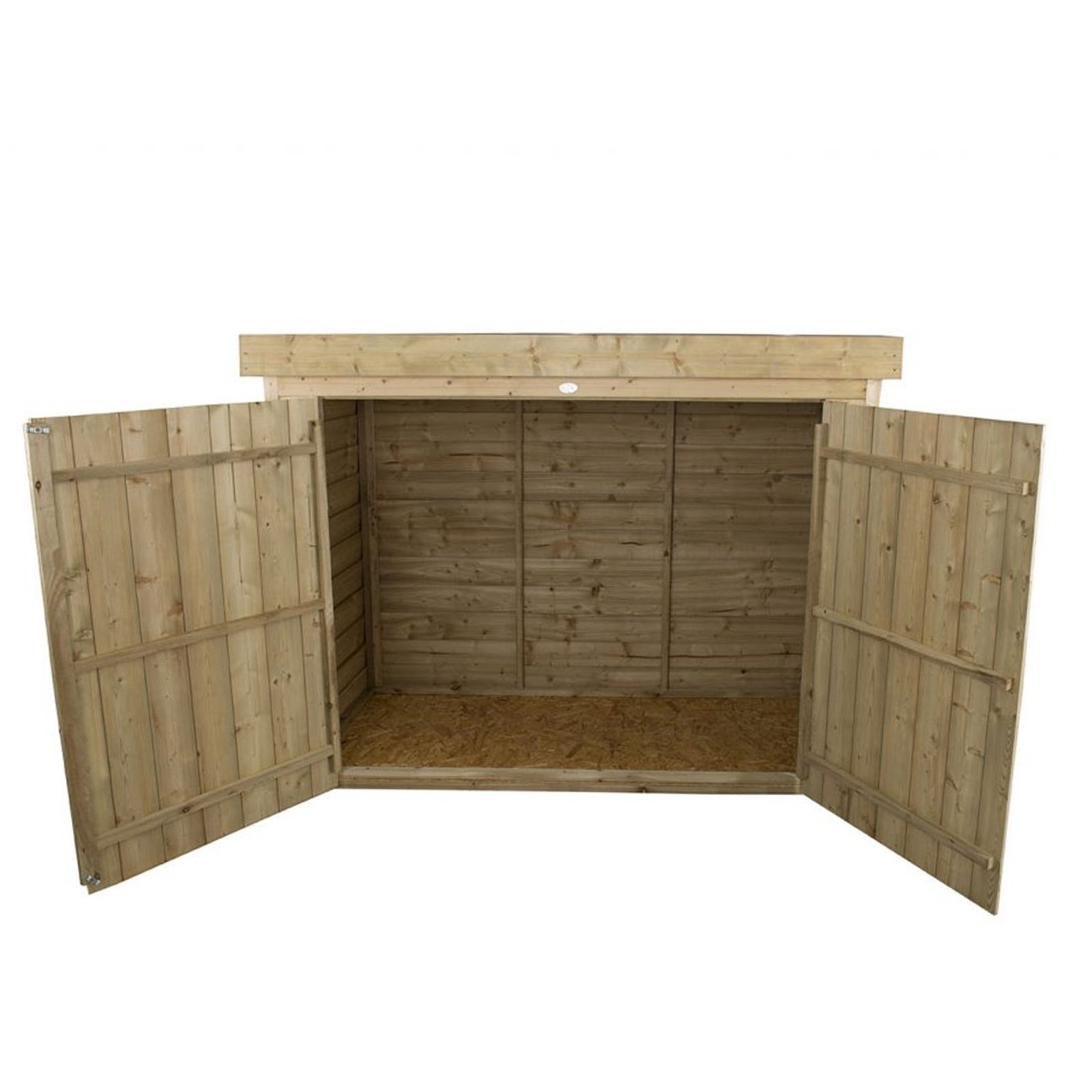 Installed Outdoor Pressure Treated Wooden Overlap Pent Outdoor Store by Forest Garden