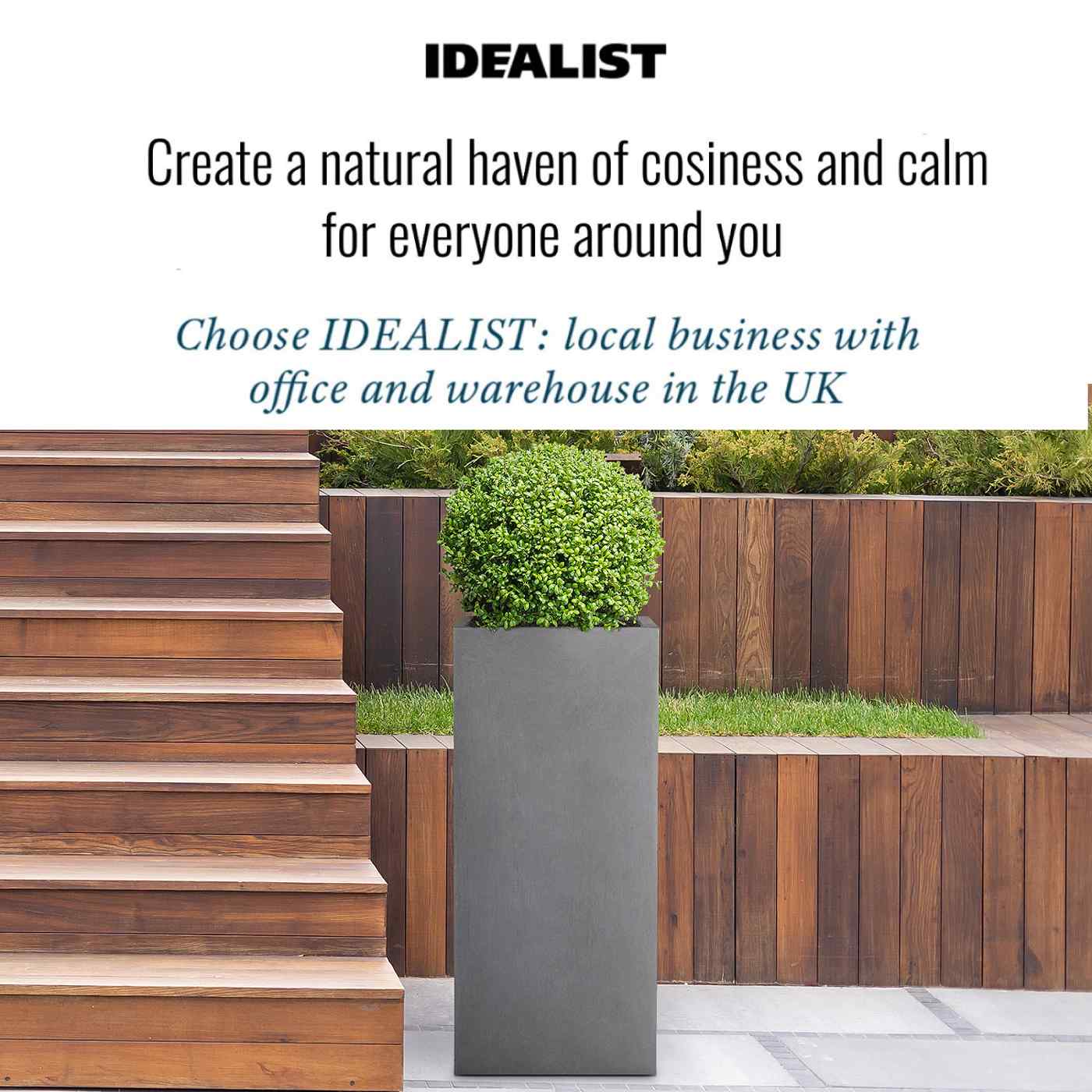 IDEALIST Lite Tall Square Contemporary Light Concrete Planter