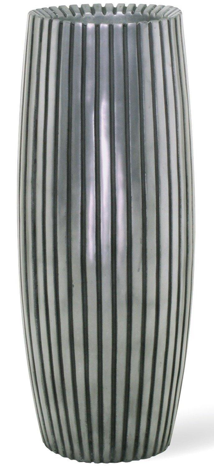 Lines Round Tall Polystone Indoor Planter