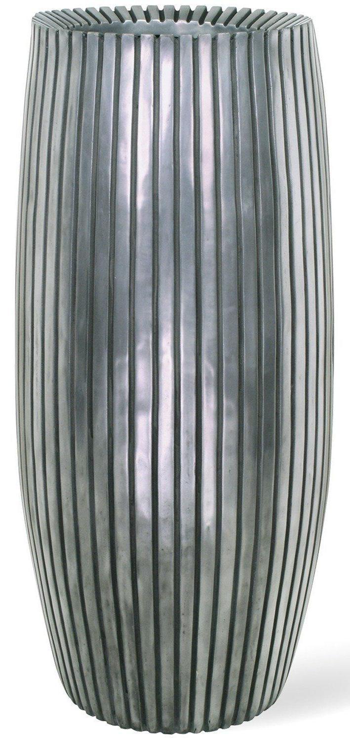 Lines Round Tall Polystone Indoor Planter