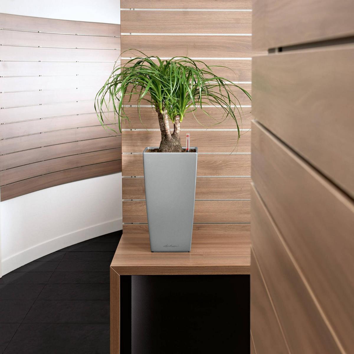 LECHUZA CUBICO Square Tall Poly Resin Self-watering Planter