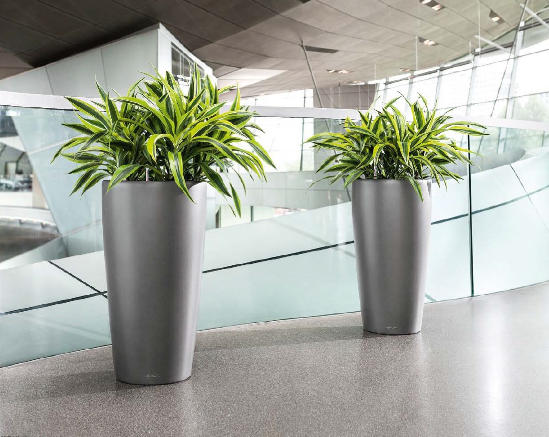 LECHUZA Rondo Round Tall Poly Resin Self-watering Planter