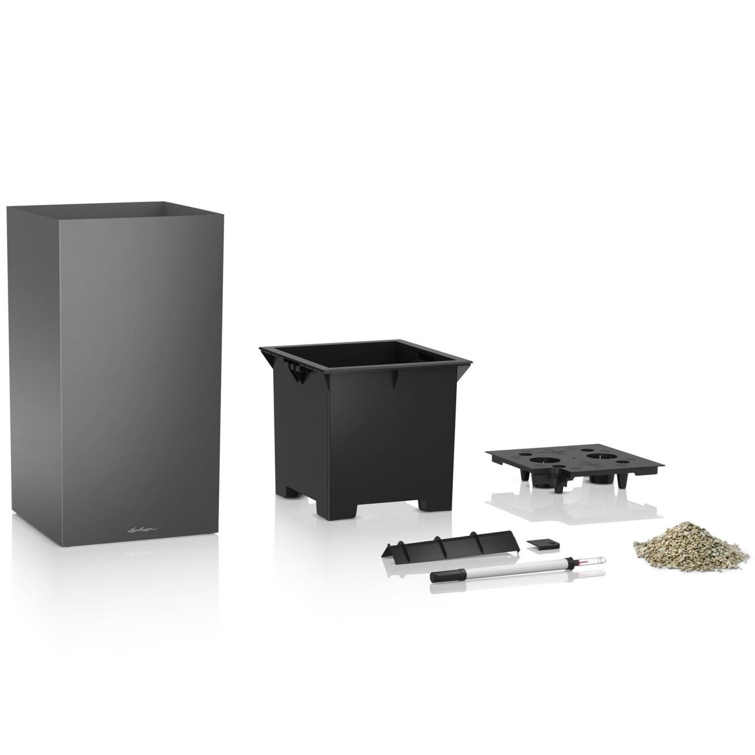 LECHUZA CANTO High Square Tall Poly Resin Self-watering Planter
