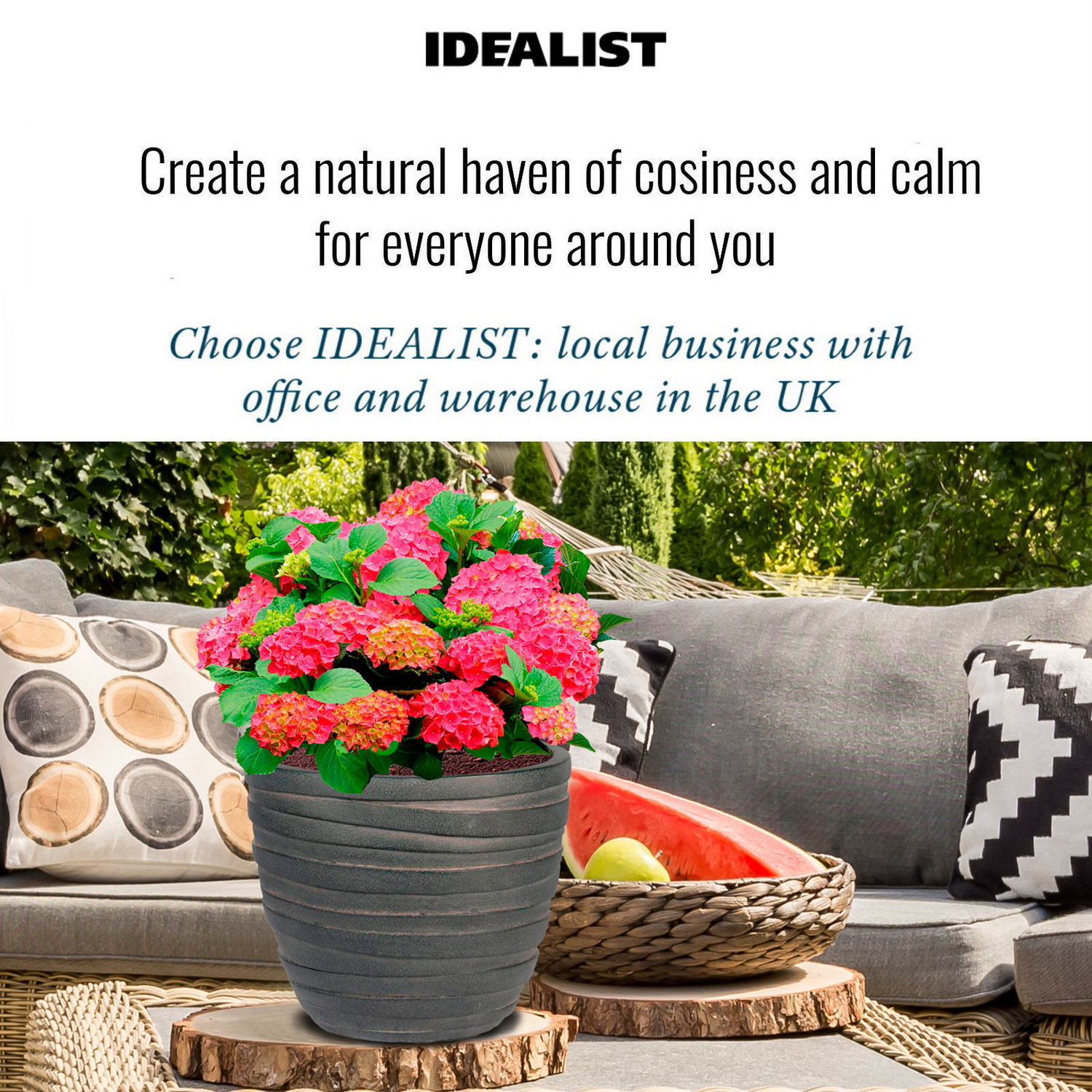 IDEALIST Lite Row Light Concrete Egg Planter