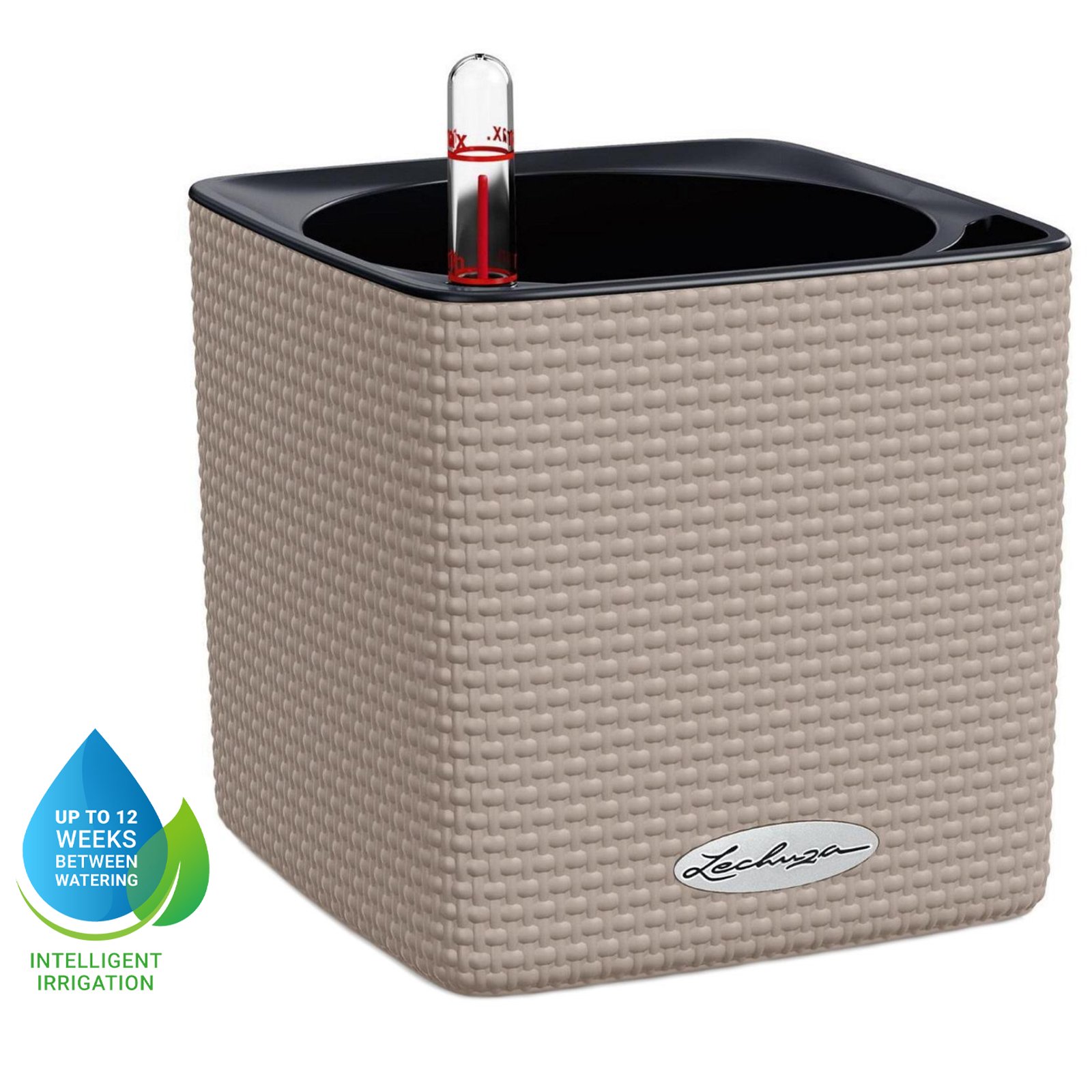 LECHUZA CUBE Color Square Poly Resin Indoor Self-watering Planter
