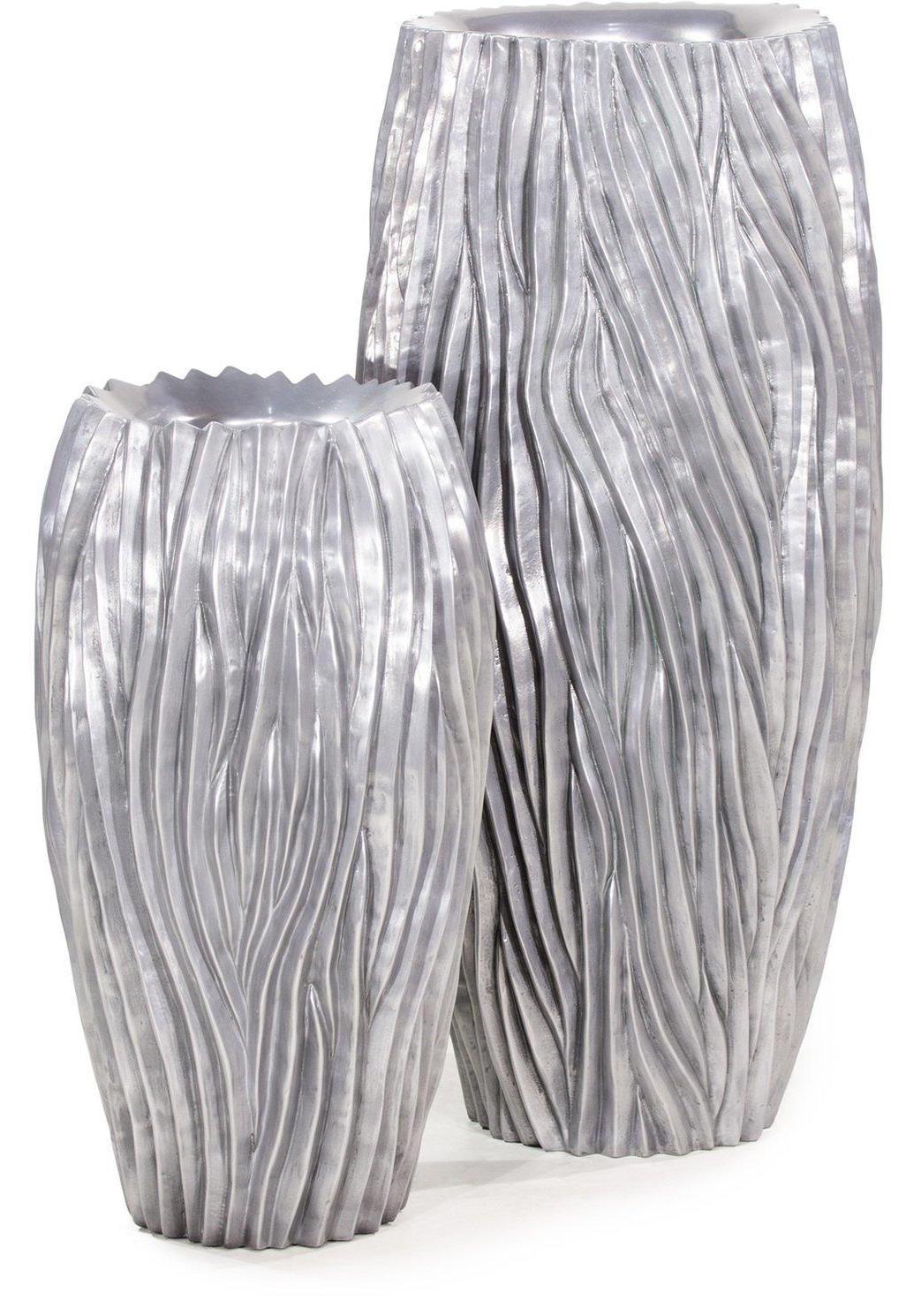 River Aluminium Round Tall Polystone Outdoor Planter