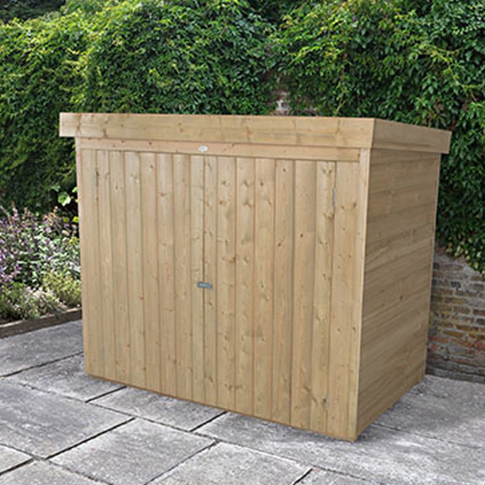 Installed Outdoor Pressure Treated Wooden Overlap Pent Outdoor Store by Forest Garden