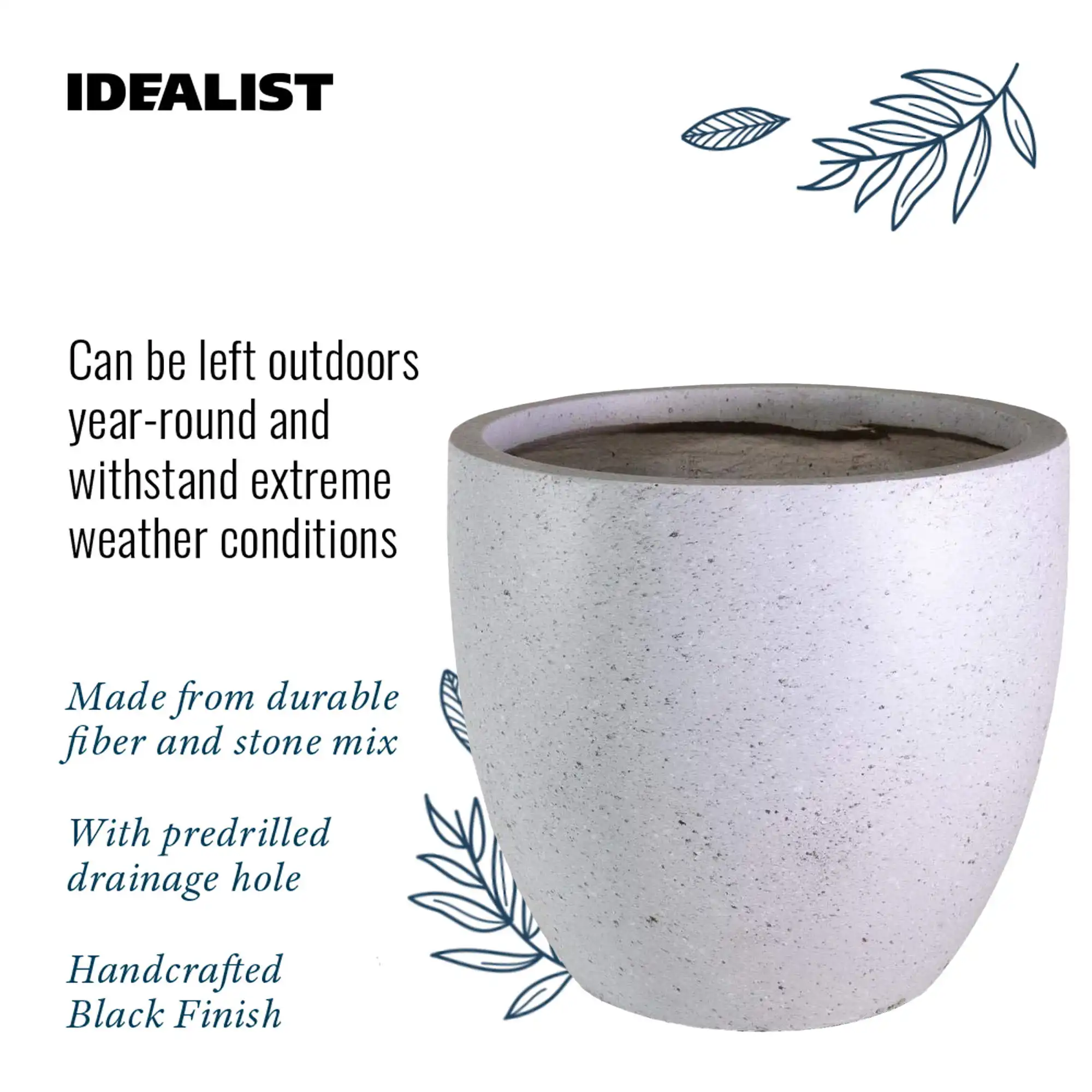 IDEALIST Lite Contemporary Light Concrete Egg Planter