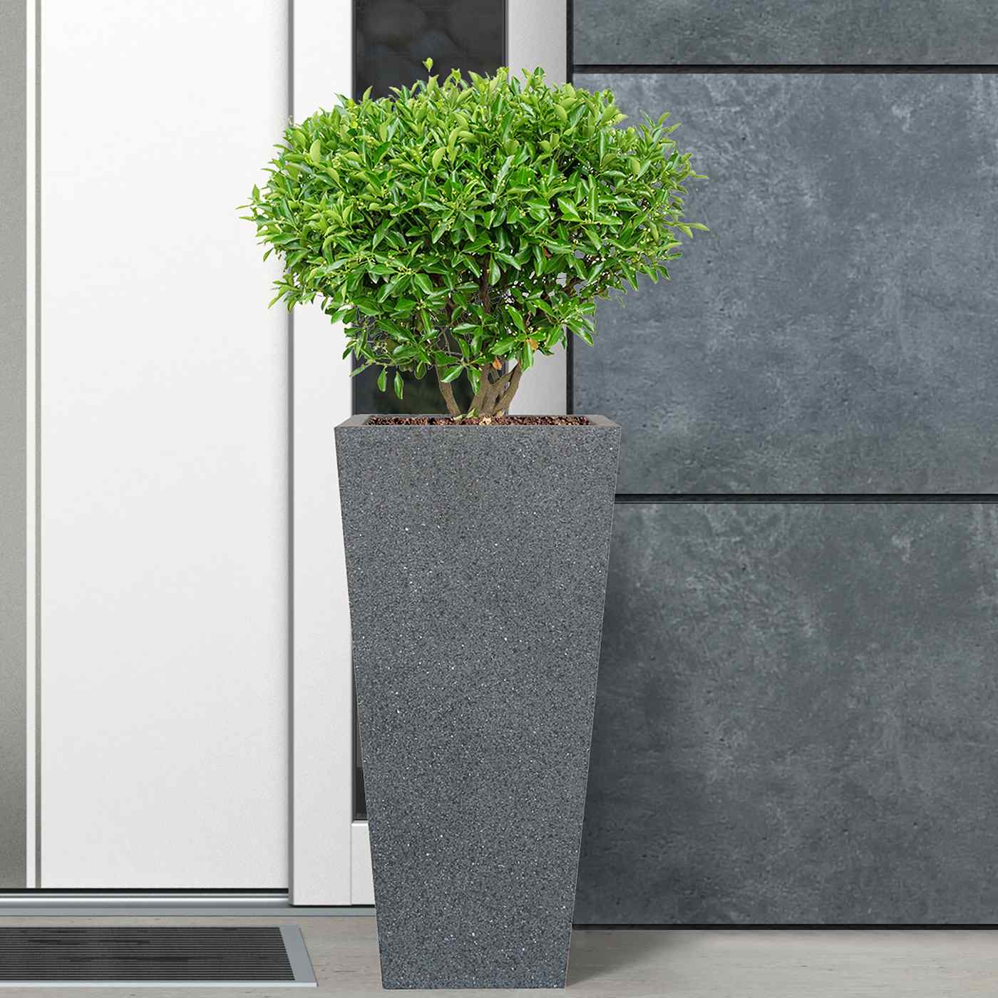 IDEALIST Lite Textured Concrete Effect Tall Tapered Outdoor Planter
