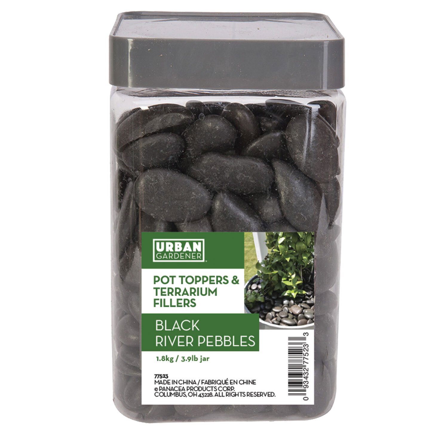 Plant Pot Toppers Stones Black River Pebbles