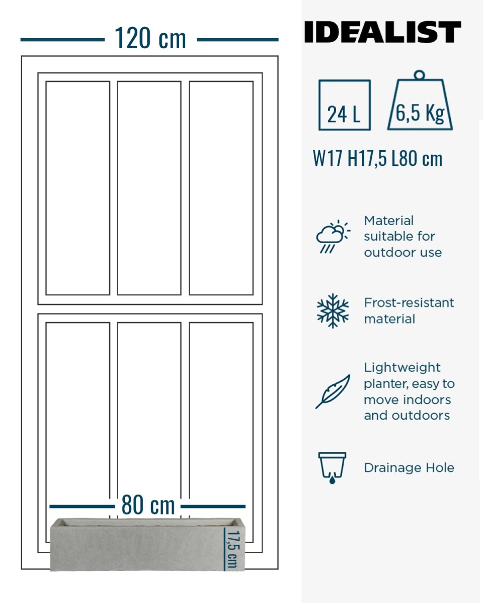 IDEALIST Lite Window Box Light Concrete Planter IDEALIST Lite Window Box Light Concrete Planter