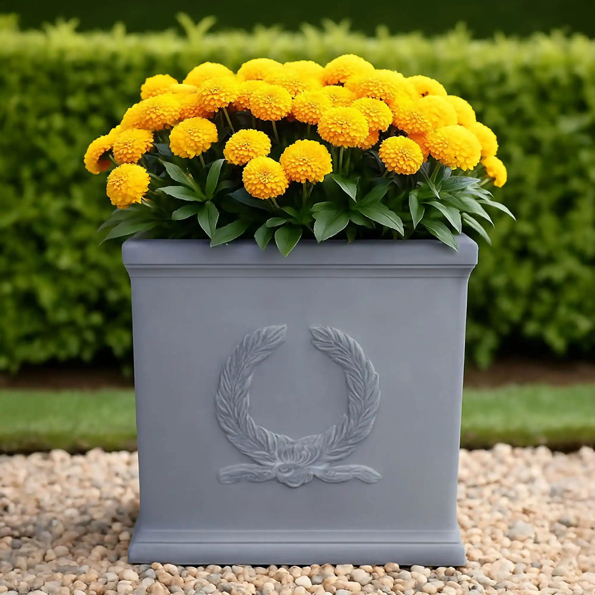 IDEALIST Kensington Light Stone Square Garden Planter