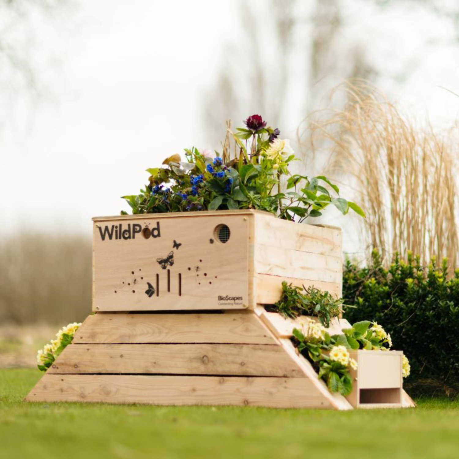 WildPod 2-in-1 Outdoor Planter and Wildlife House with Topsoil and Reservoir Clay by Bio Scapes