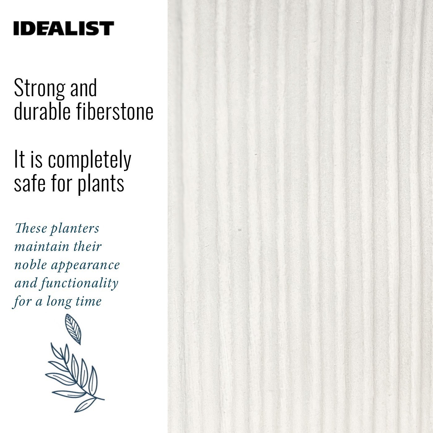 IDEALIST Lite Vertical Ribbed Cylinder Outdoor Planter