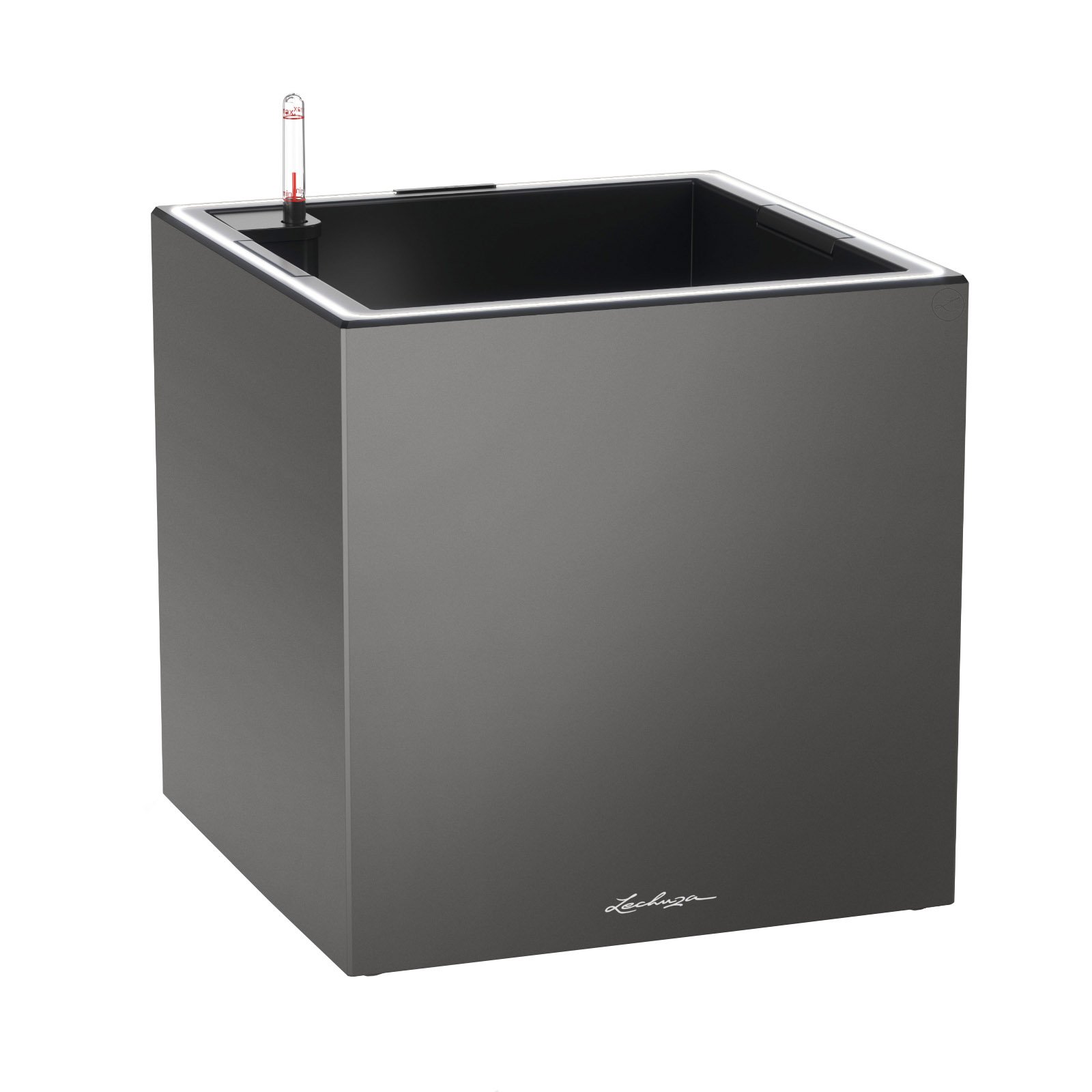 LECHUZA CANTO Premium Low LED Square Poly Resin Self-watering Planter