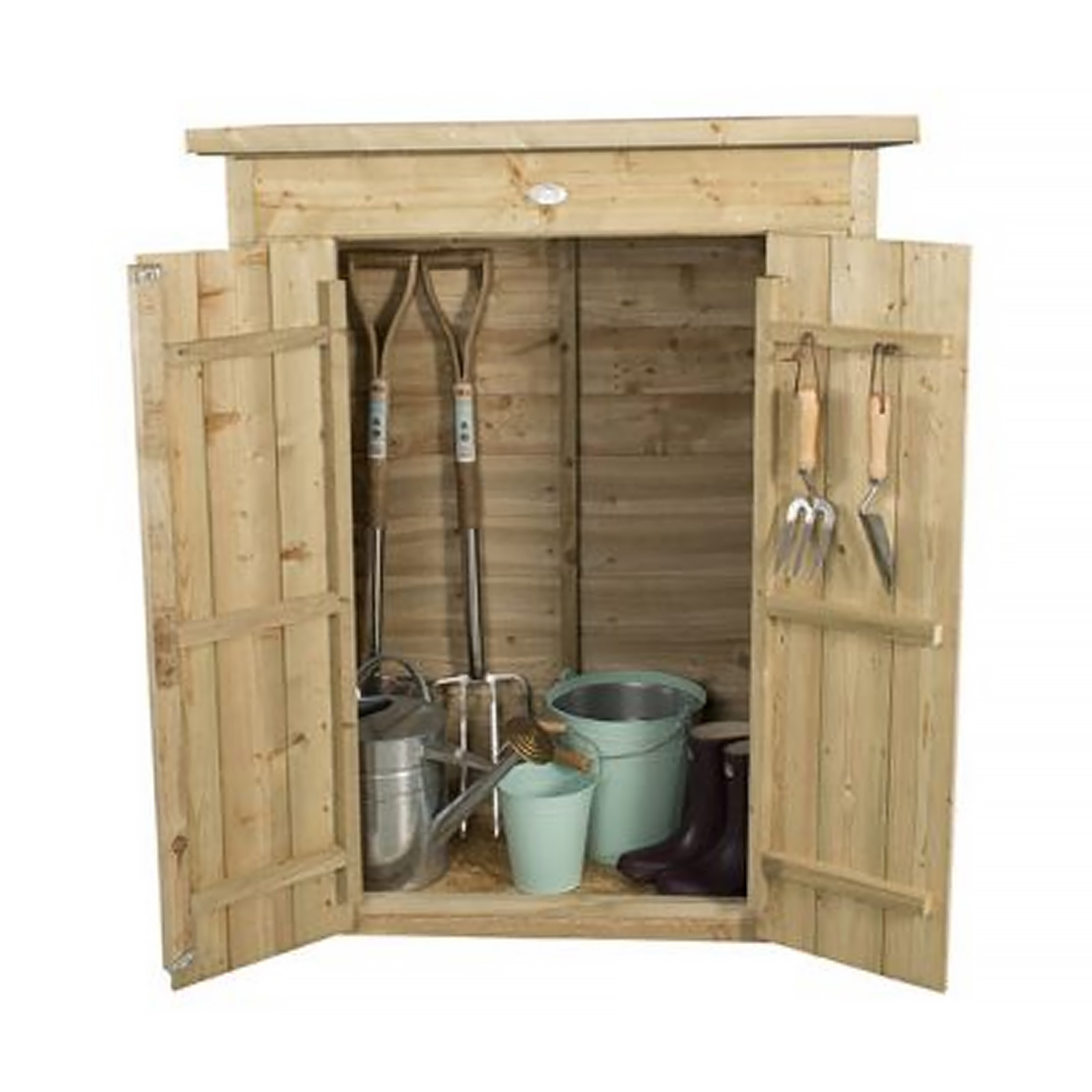 Installed Outdoor Pressure Treated Wooden Overlap Pent Garden Store by Forest Garden