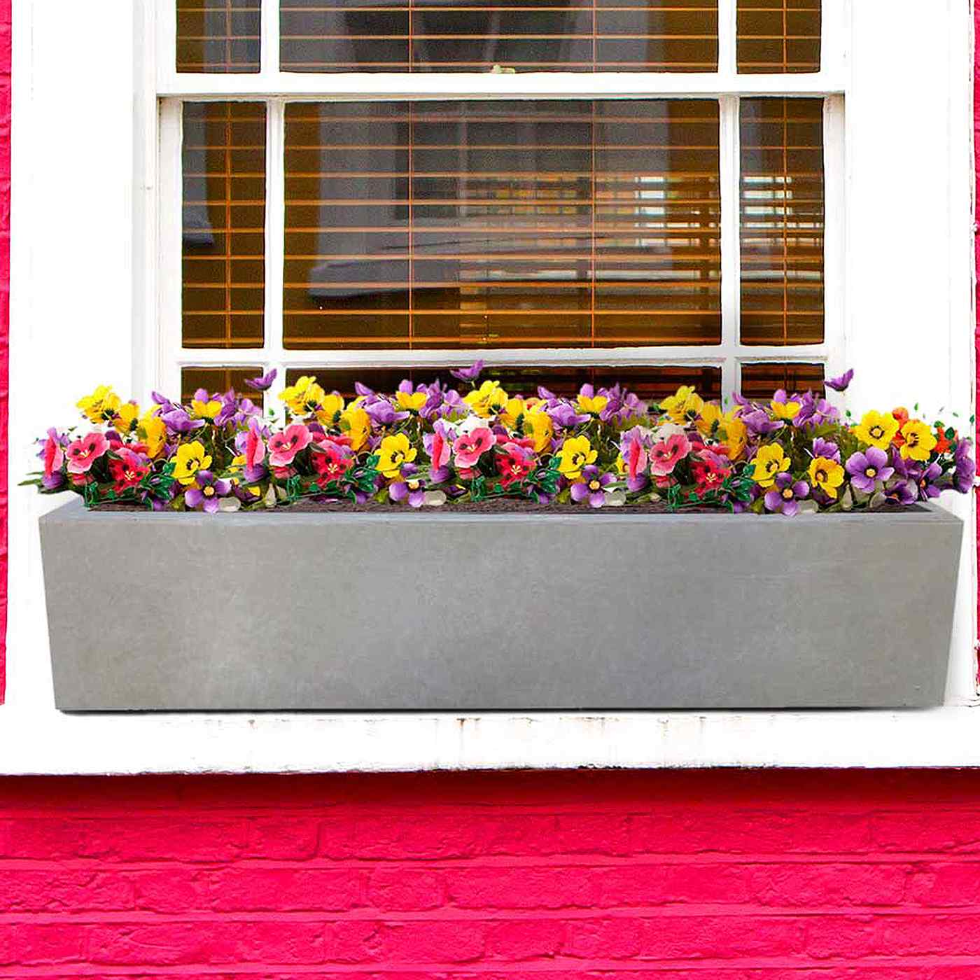 IDEALIST Lite Window Box Light Concrete Planter Set