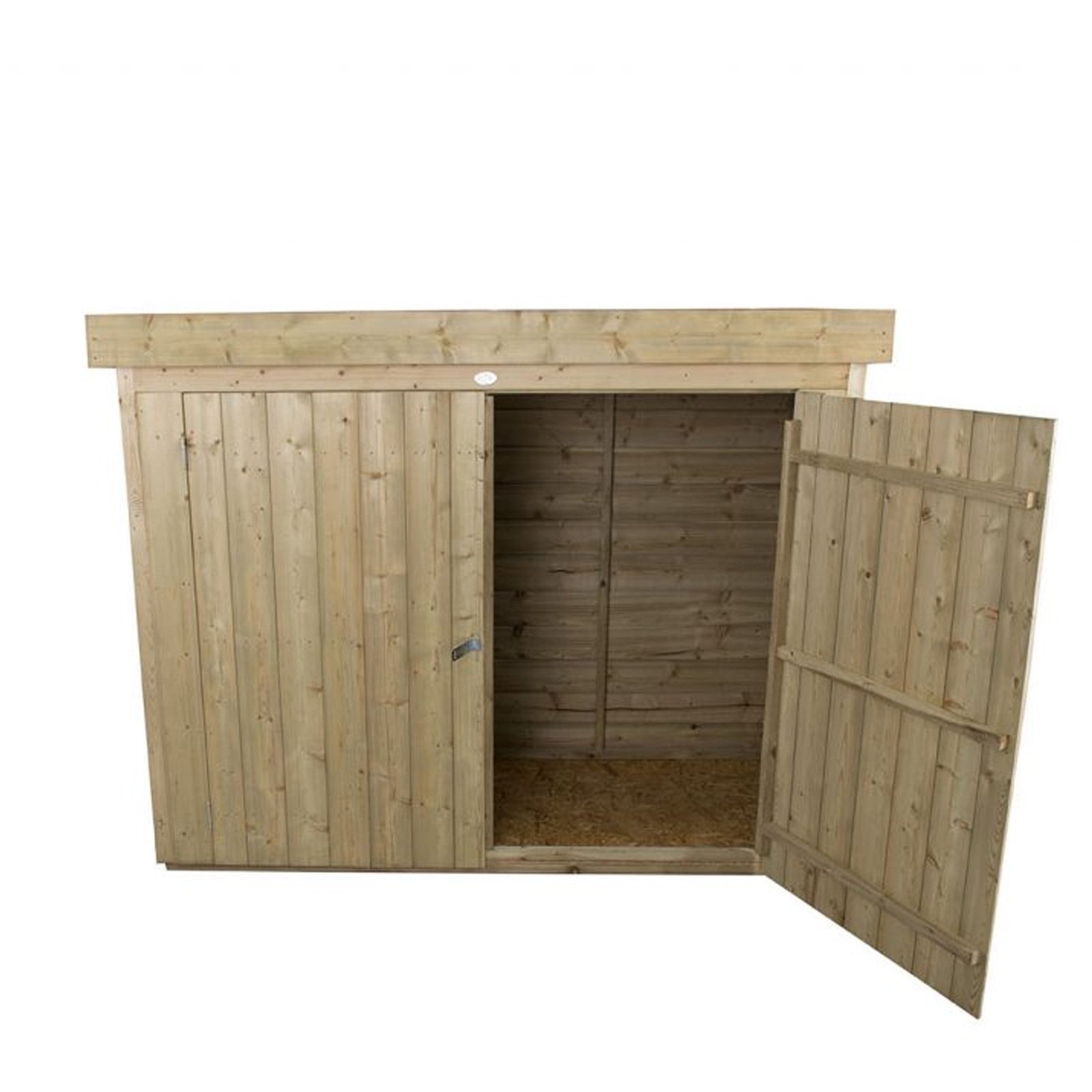 Installed Outdoor Pressure Treated Wooden Overlap Pent Outdoor Store by Forest Garden