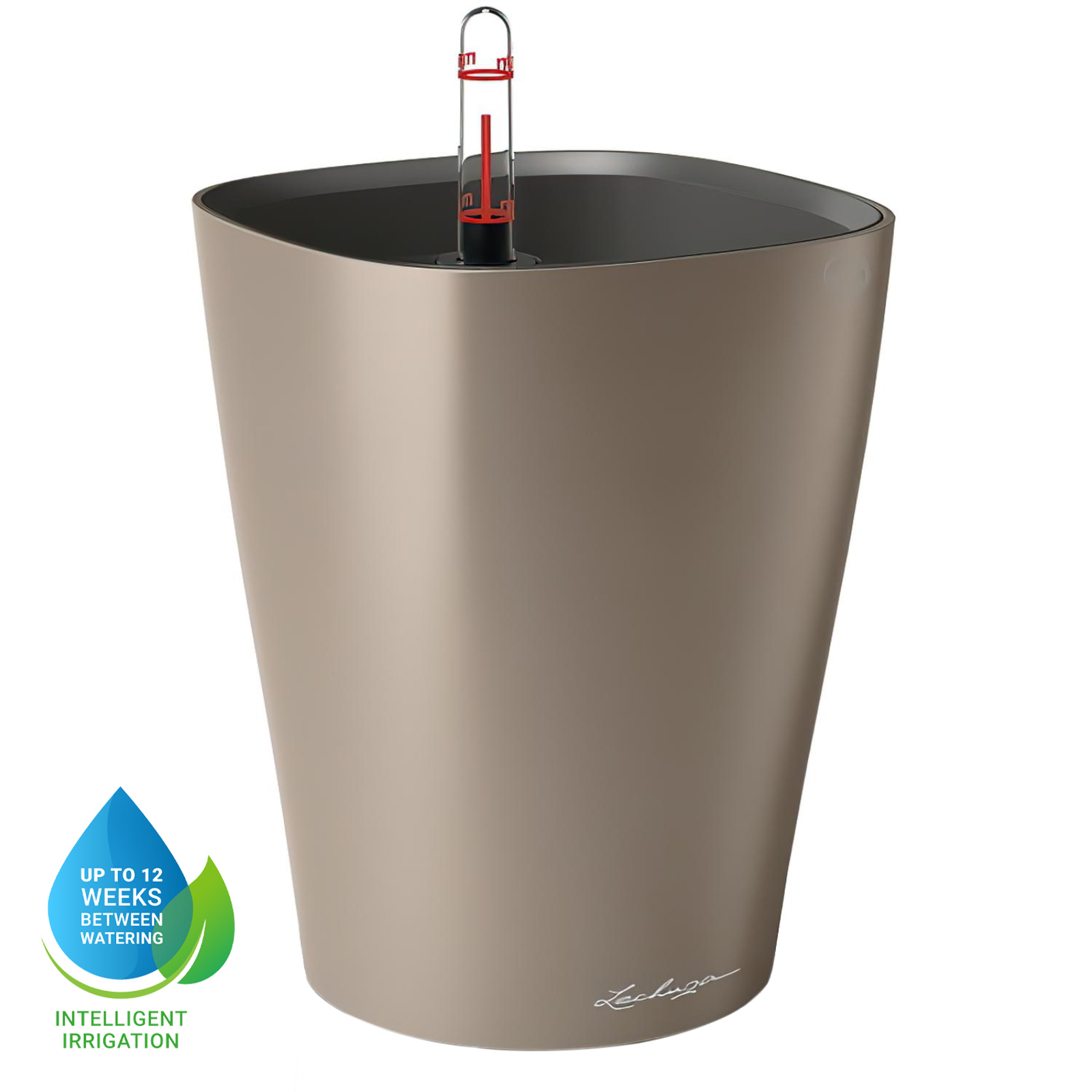 LECHUZA DELTINI|MINI-DELTINI Round Poly Resin Indoor Self-watering Planter