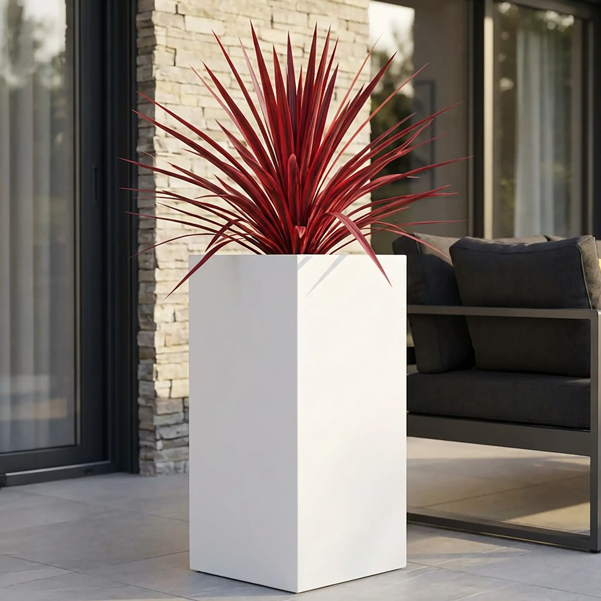 IDEALIST Lite Tall Square Contemporary Light Concrete Planter