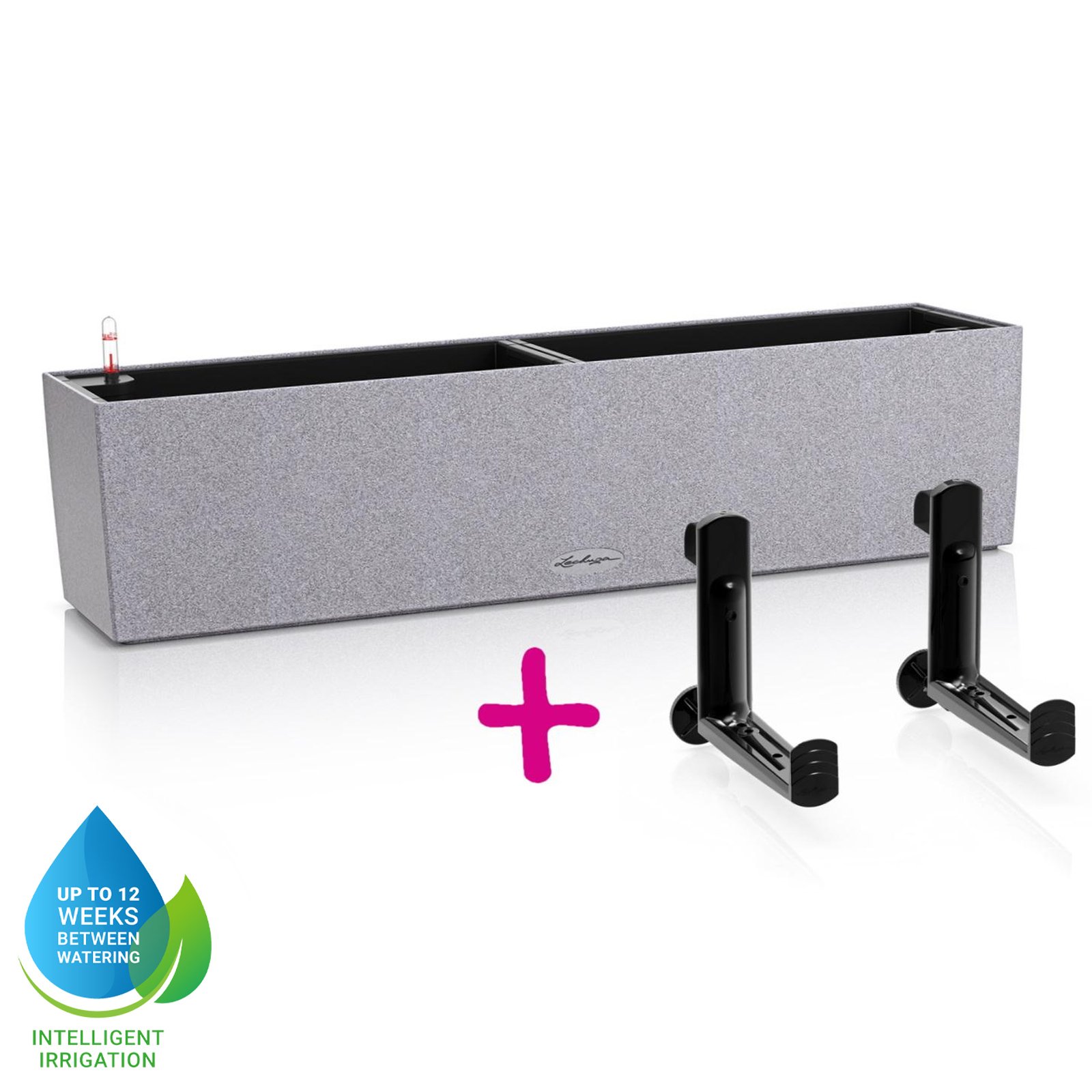 LECHUZA BALCONERA Stone Trough Poly Resin Self-watering Planter Set