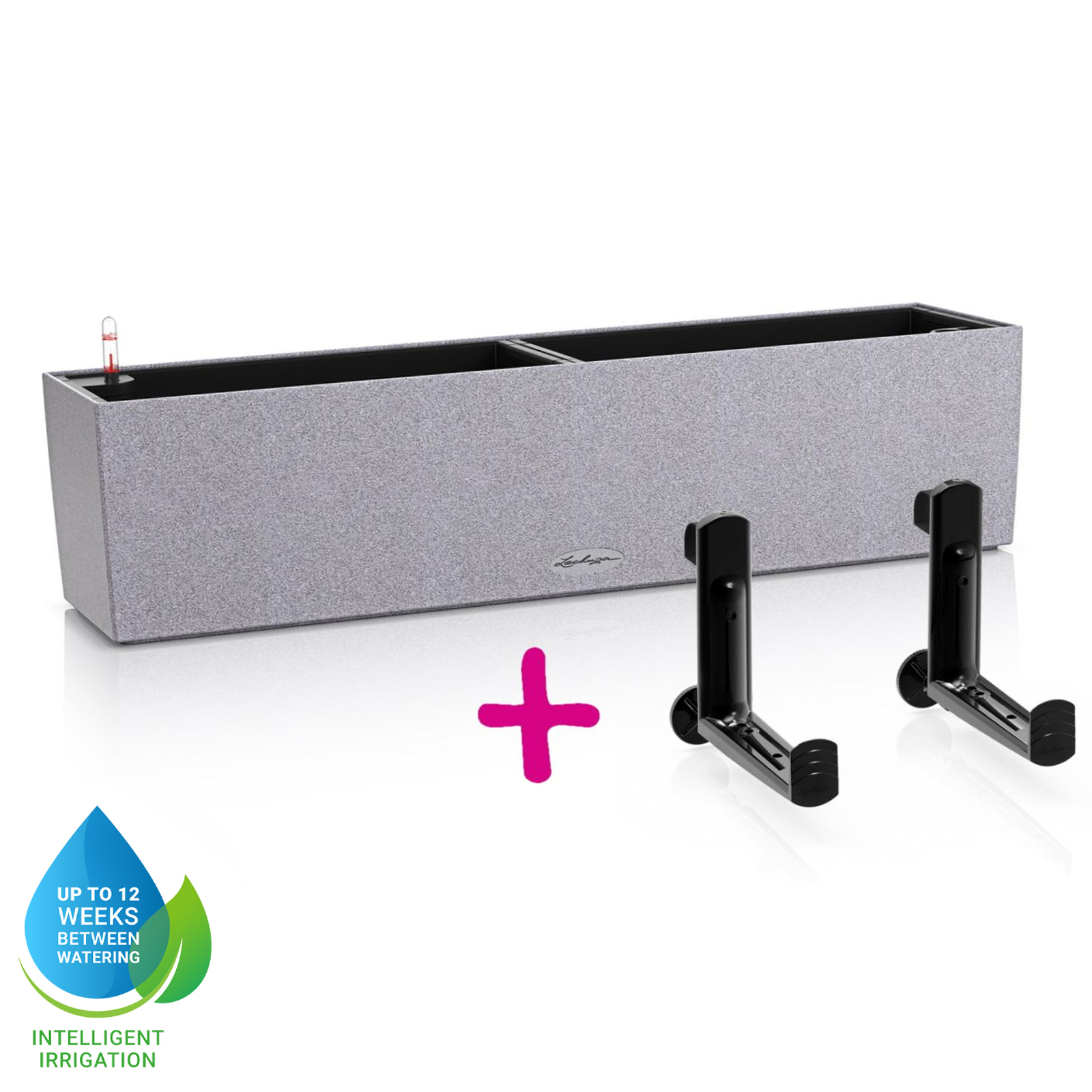 LECHUZA BALCONERA Stone Trough Poly Resin Self-watering Planter Set