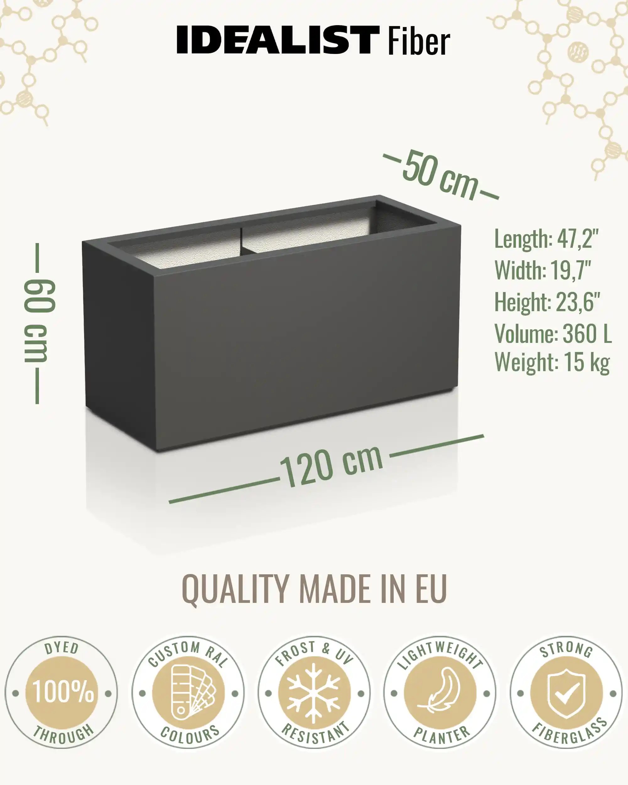 AXIS Trough Outdoor Fiberglass Planter