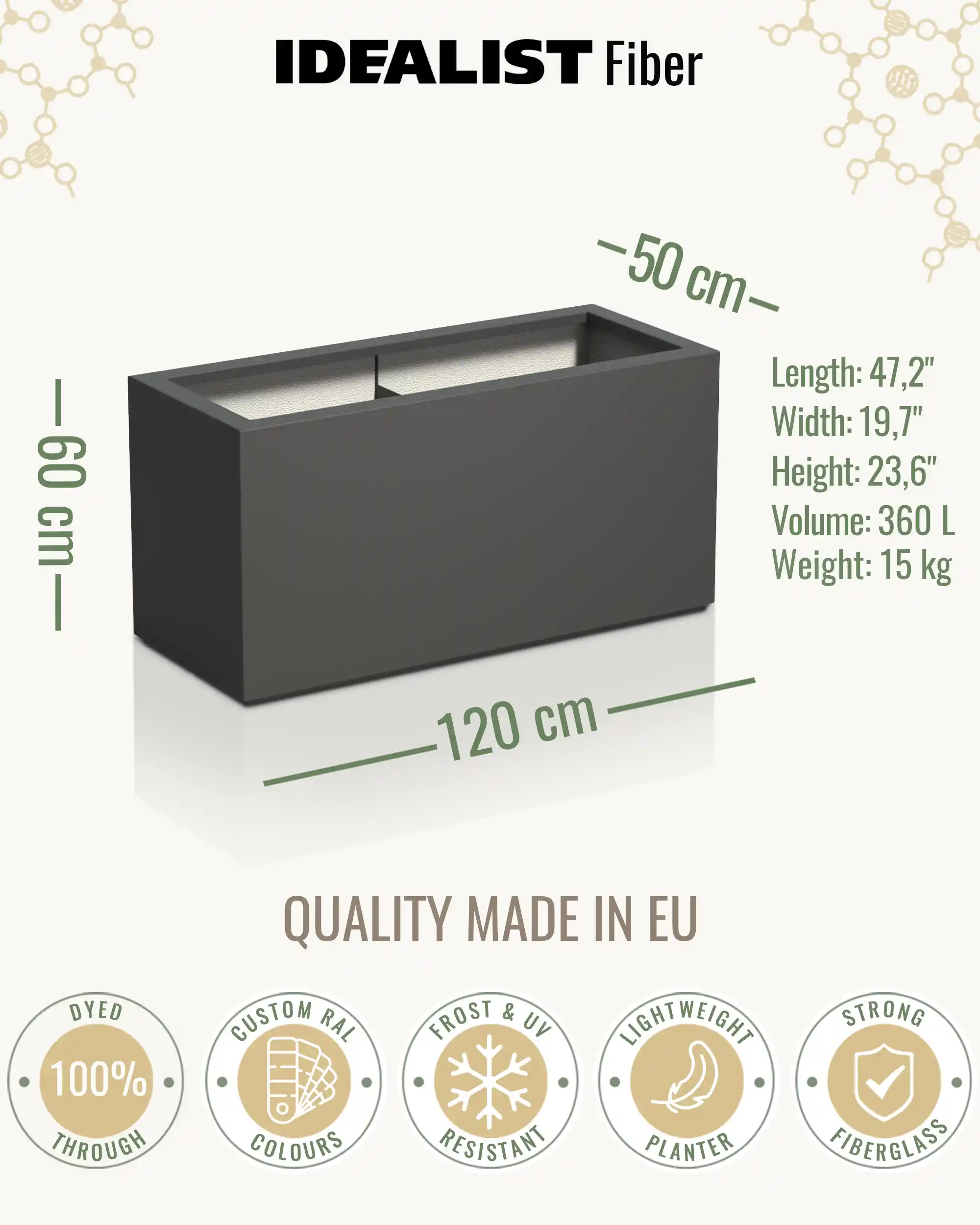 AXIS Trough Outdoor Fiberglass Planter