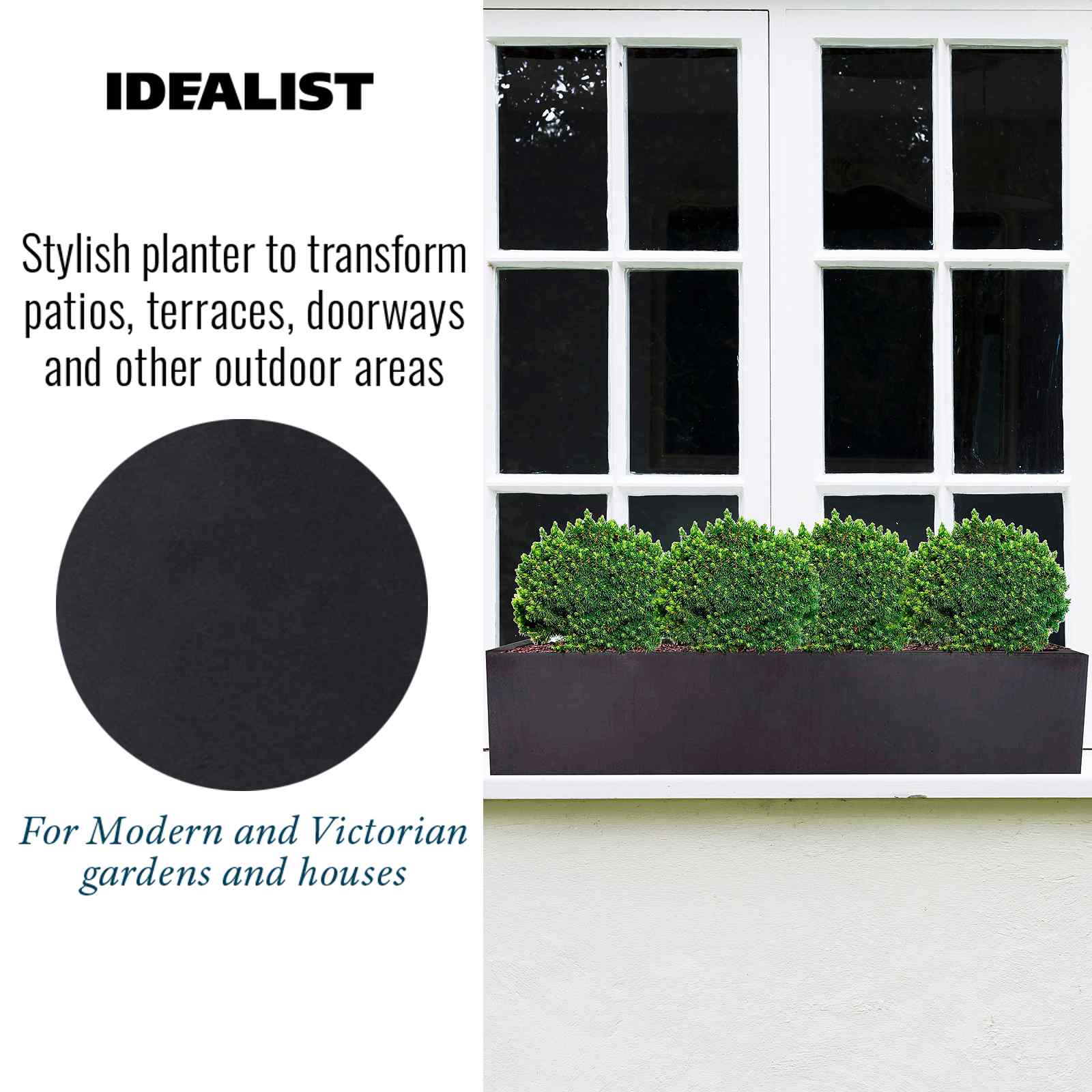 IDEALIST Lite Window Box Light Concrete Planter