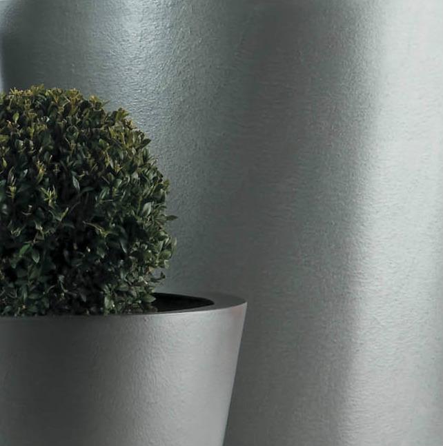 Geo Round Fiberglass Round Tall Alu Tx Planter Pot In/Out