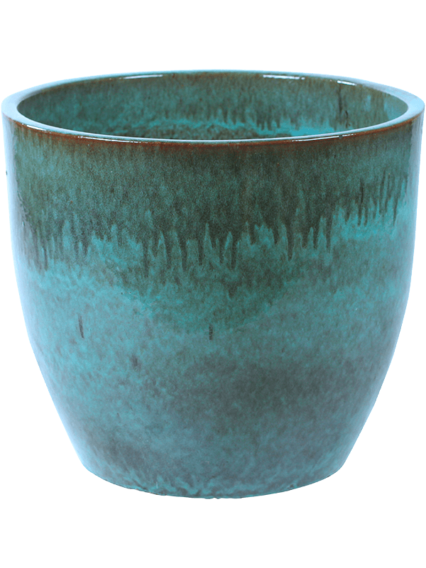 Ceramic Turquoise Round Glossy Blue Planter Pot In/Out