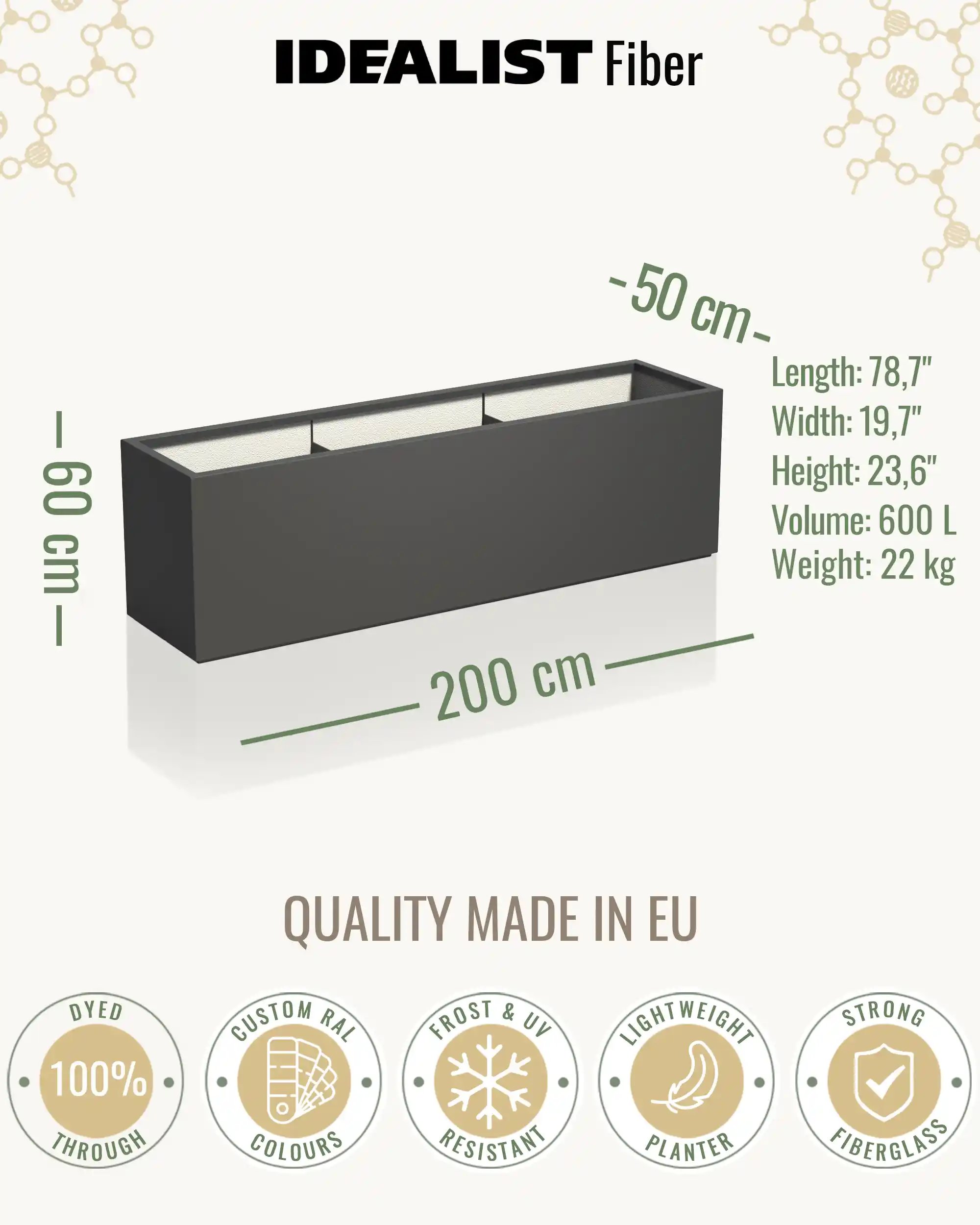 AXIS Trough Outdoor Fiberglass Planter