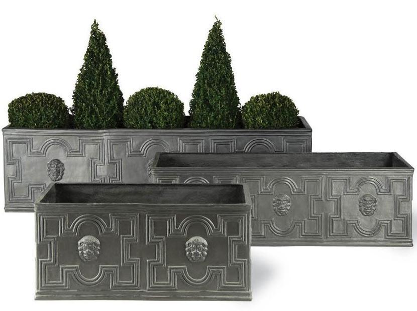 Elizabethan Fiberglass Trough Faux Lead Planter Pot In/Out