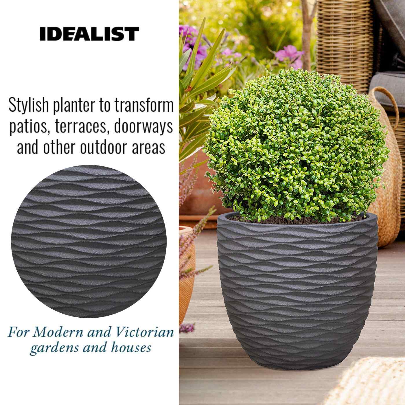 IDEALIST Lite Wave Style Outdoor Egg Planter