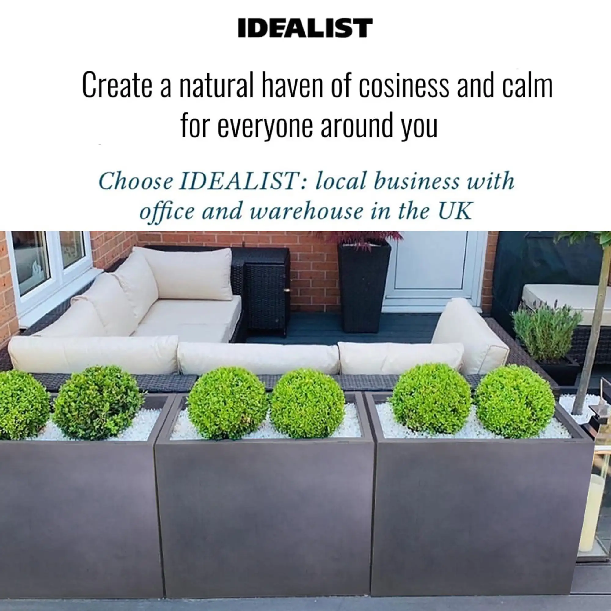 IDEALIST Lite Contemporary Light Concrete Trough Planter Set
