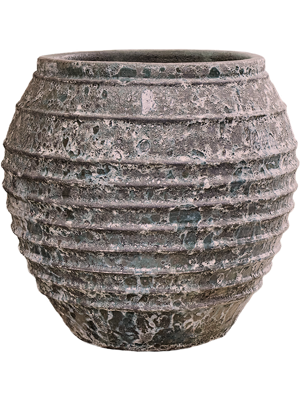 Lava Ceramic Large Ribbed Planter | Indoor and Outdoor Plant Pot