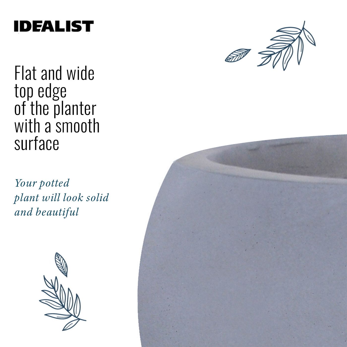 IDEALIST Lite Classic Smooth Bowl Outdoor Planter